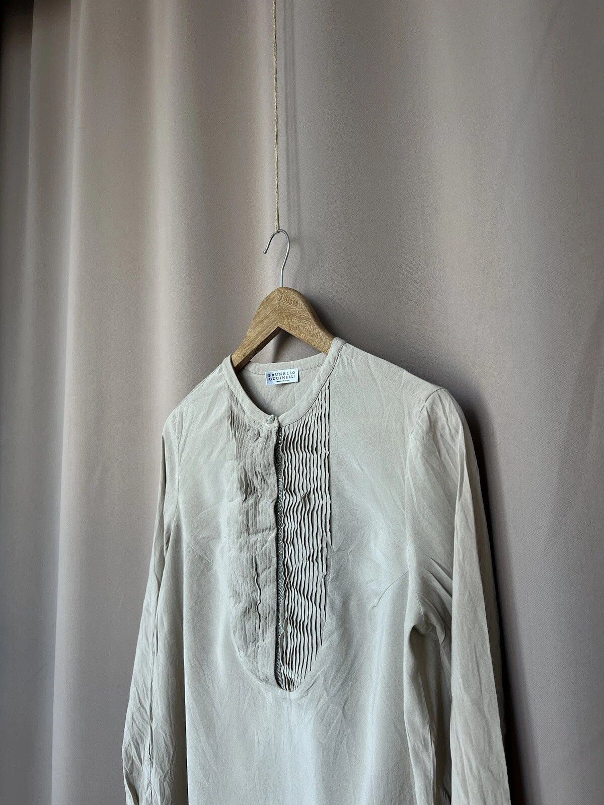 Brunello Cucinelli Brunello Cucinelli Silk Blouse Womens Size L Long Sleeve Size L / US 10 / IT 46 - 4 Thumbnail