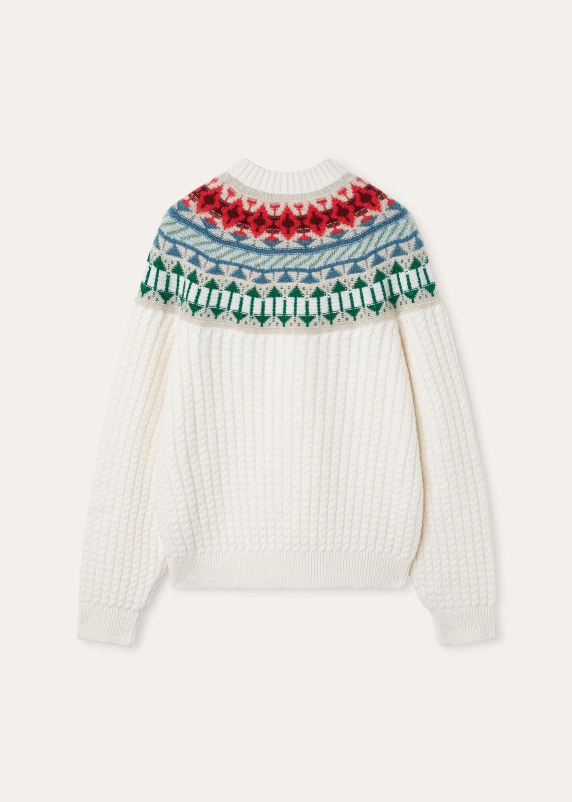 Loro Piana o1srvl11e0125 Noel Holiday Crewneck Sweater in Multicolor Size XS / US 0-2 / IT 36-38 - 2 Thumbnail