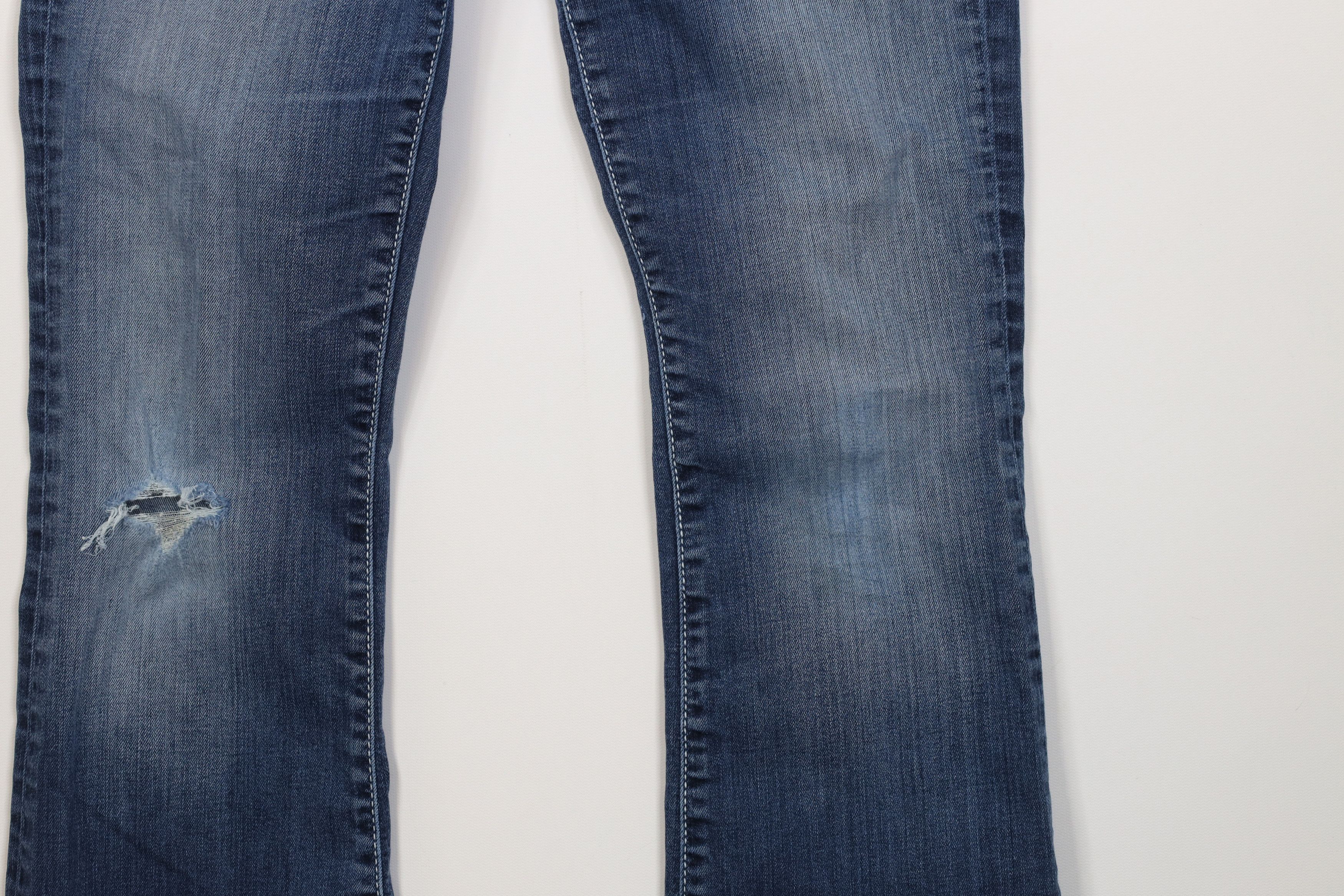 Vintage Buckle BKE Distressed Thick Stitch Stella Flared Denim Jeans Size 26" / US 2 / IT 38 - 4 Thumbnail