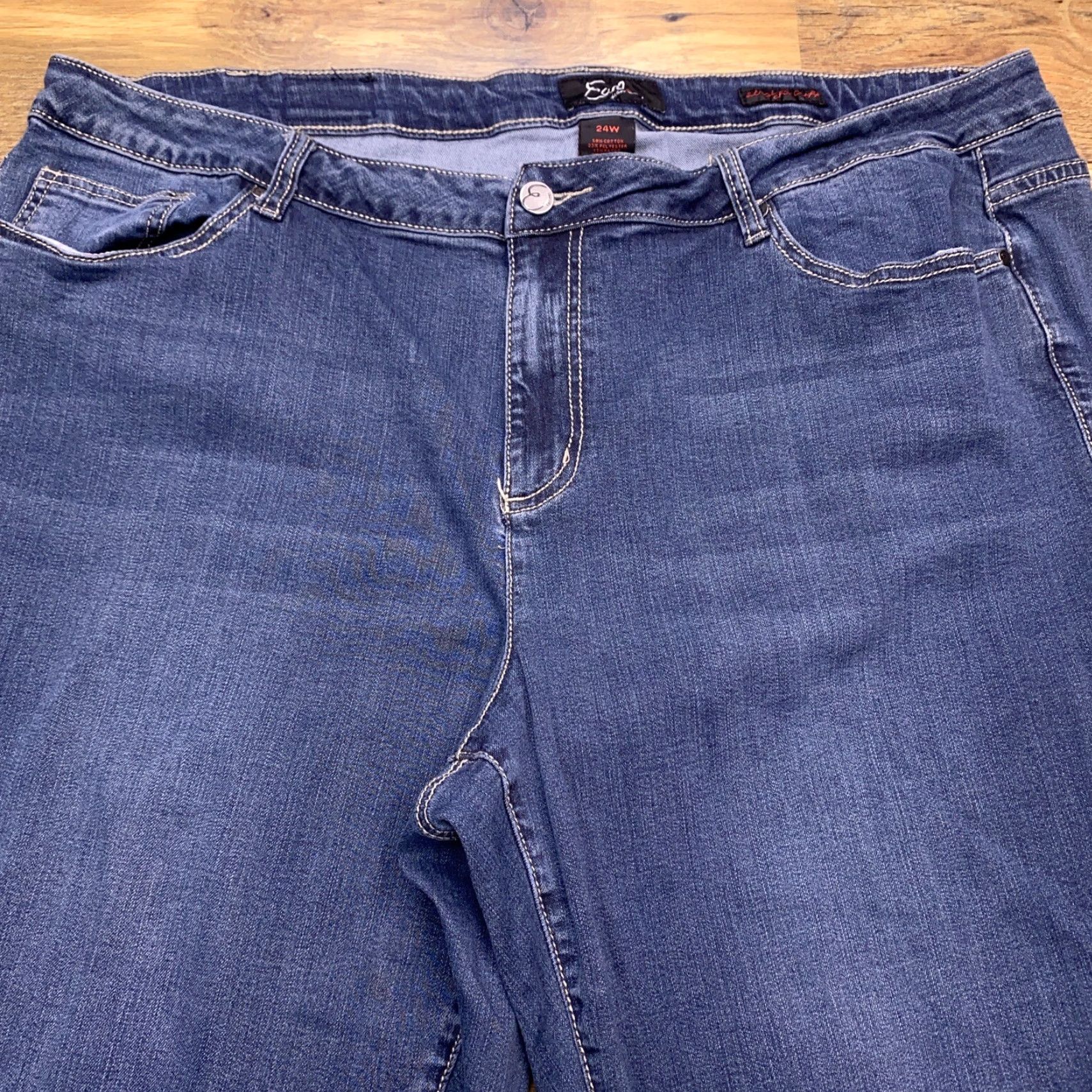 Vintage Earl Women's High Rise Blue Denim 24W Straight Fit Jeans User: Earl Women's High Rise Blue Denim 24W Straight Fit Jeans Size 42" / US 20 - 3 Thumbnail