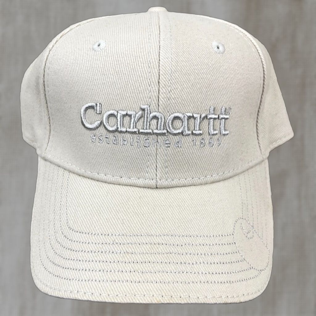 Carhartt VINTAGE Carhartt Baseball Cap Beige Adjustable Embroidered Logo 90s Men Size ONE SIZE - 1 Thumbnail