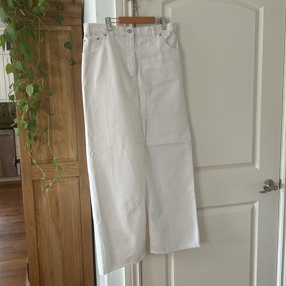 Dries Van Noten NEW DRIES VAN NOTEN white denim vented maxi jean skirt 44 Size 30" / US 8 / IT 44 - 6 Thumbnail