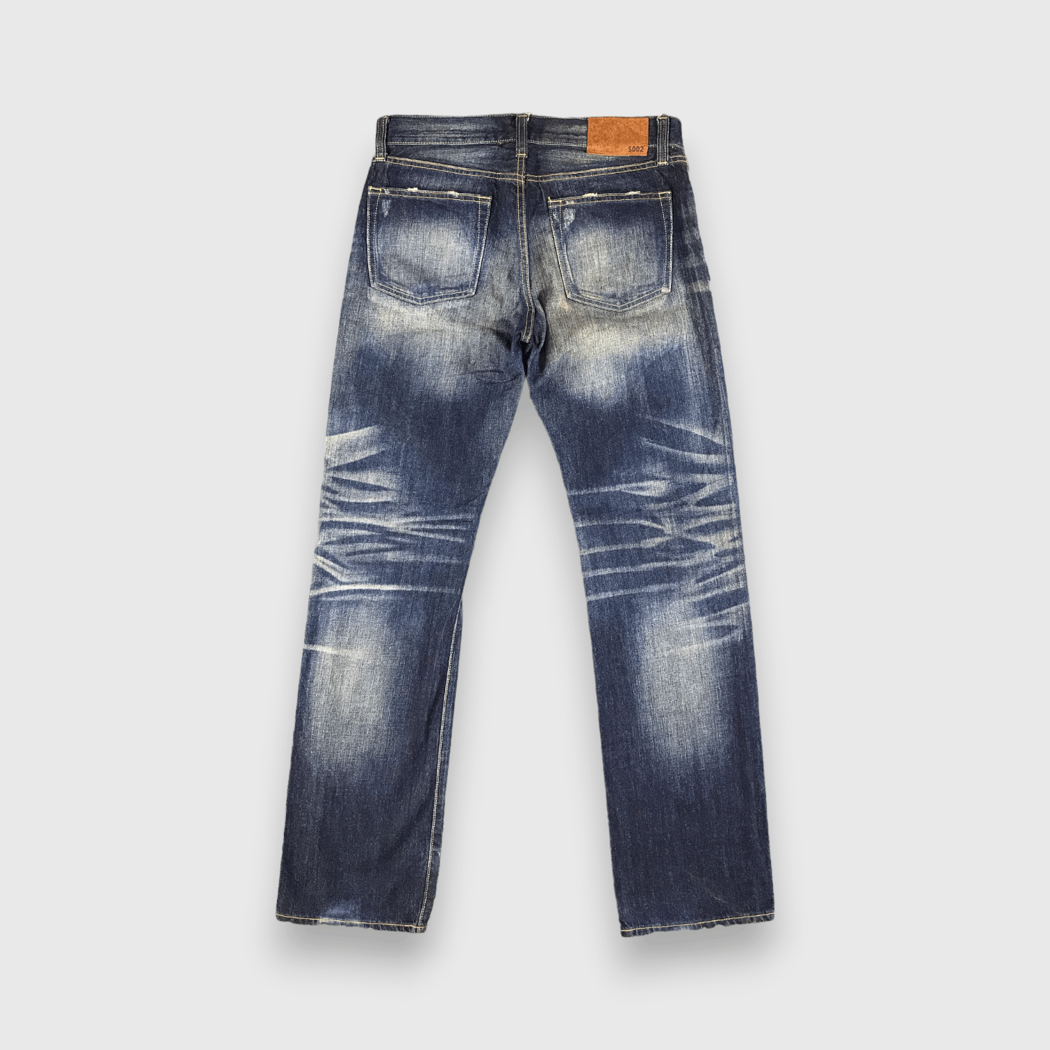 Japanese Brand Distressed Uniqlo Jeans Faded Blue Denim -J2766 Size US 34 / EU 50 - 2 Thumbnail