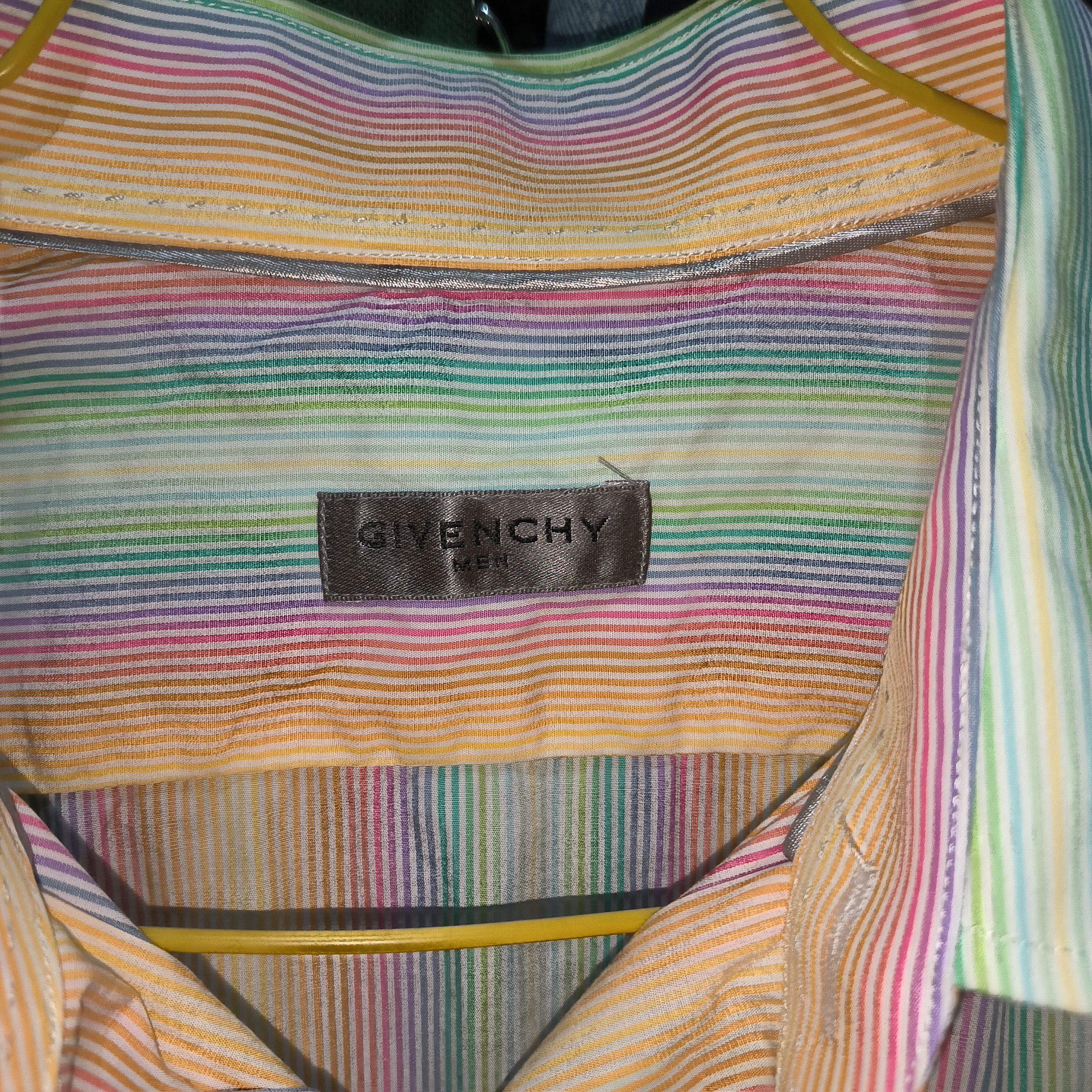 Givenchy Vintage 2000s Givenchy Rainbow Stripe Shirts Size US XL / EU 56 / 4 - 3 Thumbnail