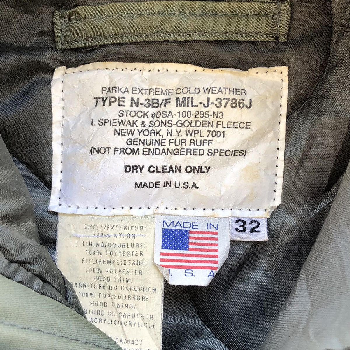 I. Spiewak And Sons VTG N-3B/F Cold Weather Golden Fleece Spiewak Parka Jacket Size US S / EU 44-46 / 1 - 16 Thumbnail