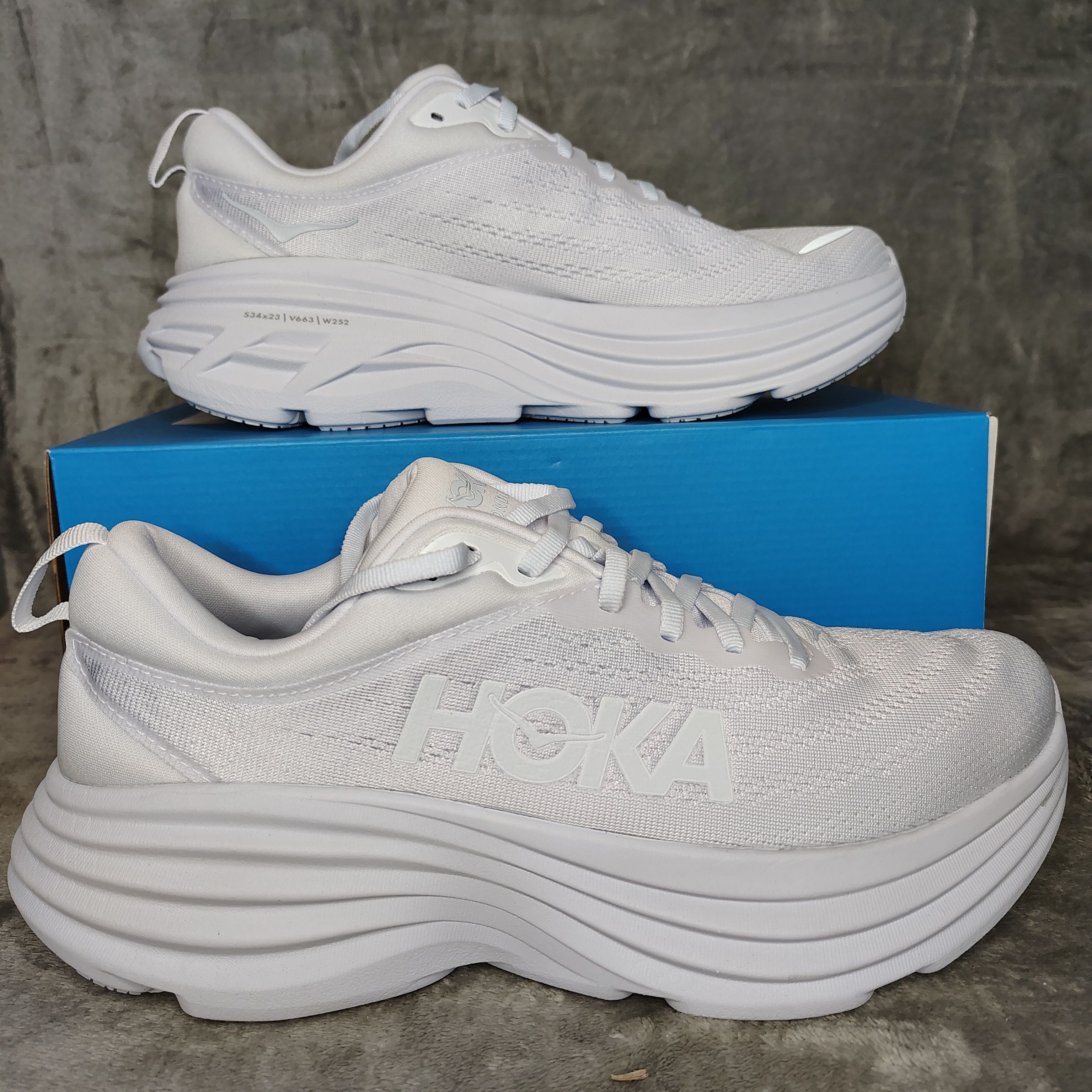 Hoka HOKA Bondi 8 Shoes Womens 10B White Cushioned Road Running Size US 10 / IT 40 - 1 Thumbnail