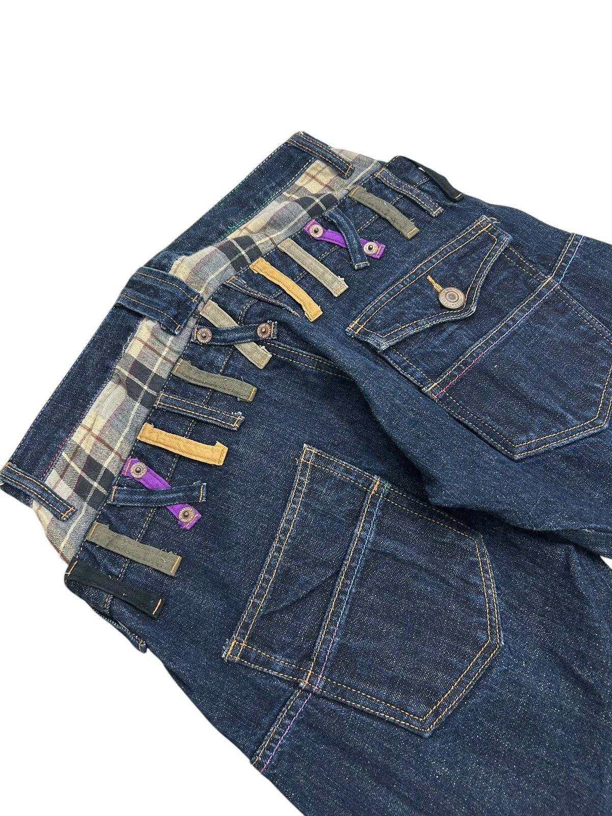 Japanese Brand Double Waist Japan Engineered Jean Cut Style Coloured Waist Size US 30 / EU 46 - 15 Thumbnail