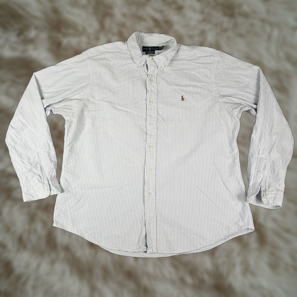Ralph Lauren Ralph Lauren Button-Up Shirt Mens 2XL Blue Striped Classic Fit Long Sleeve Size US XXL / EU 58 / 5 - 1 Thumbnail