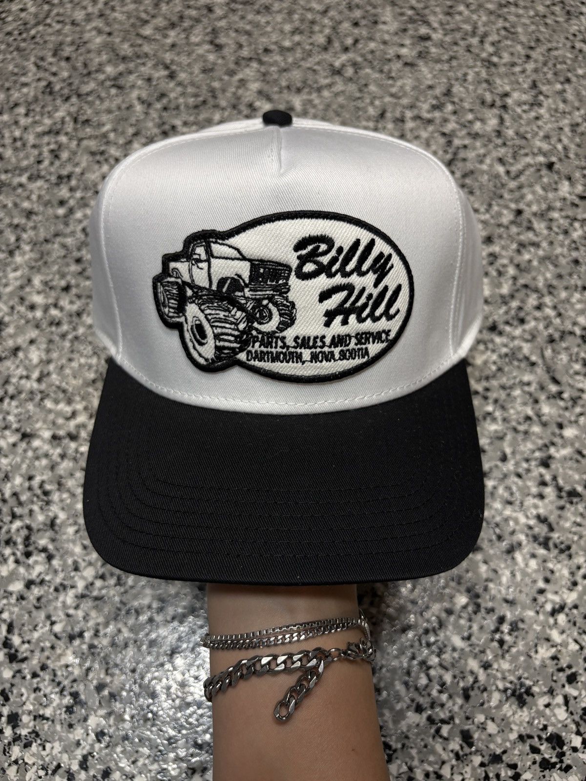 2021 Billy Hill White/Black “Parts, S&S” Truckers Hat OSFM