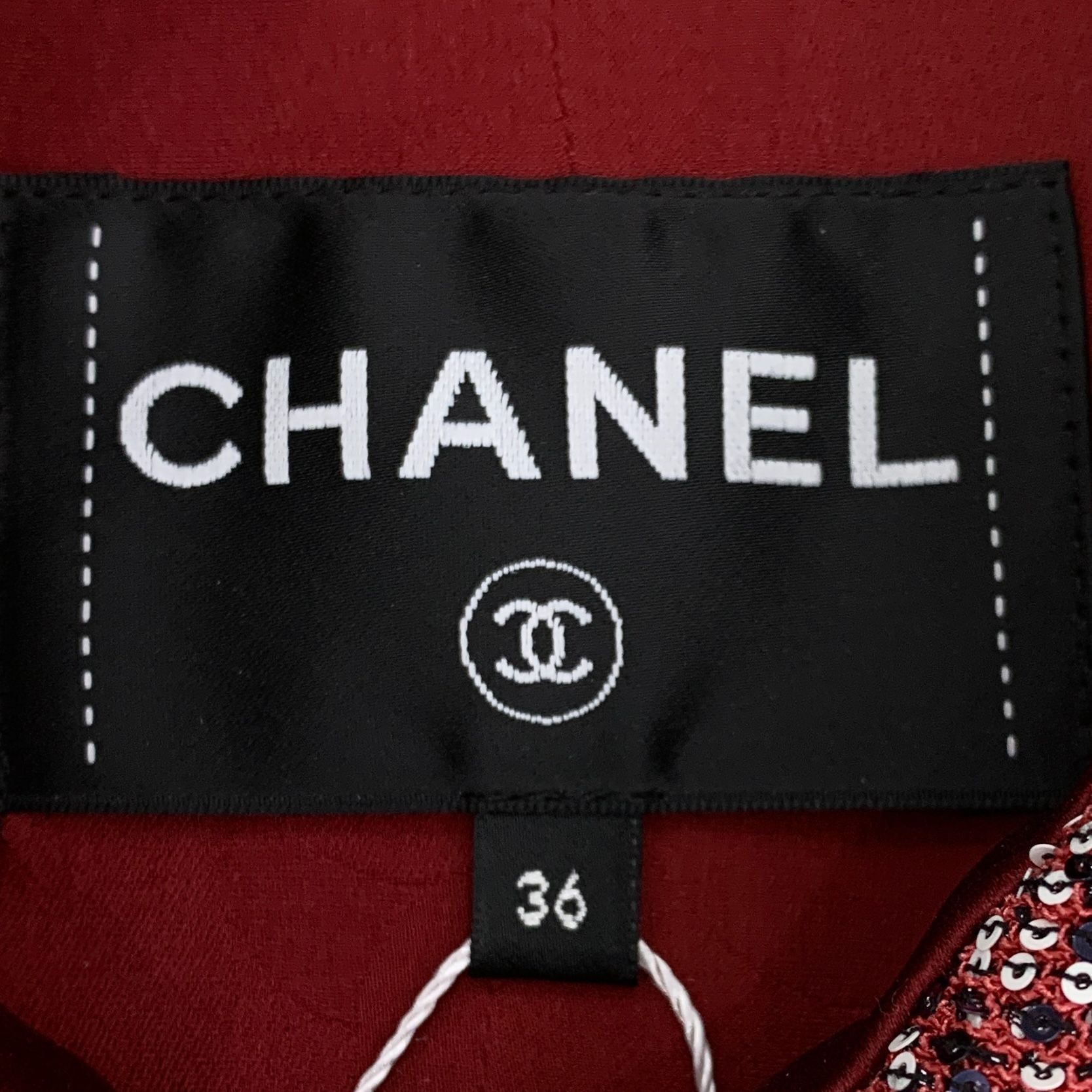 Chanel Chanel Red Sequin-Embellished Collared Vest (Size XS, 23 Col Size XS / US 0-2 / IT 36-38 - 2 Thumbnail