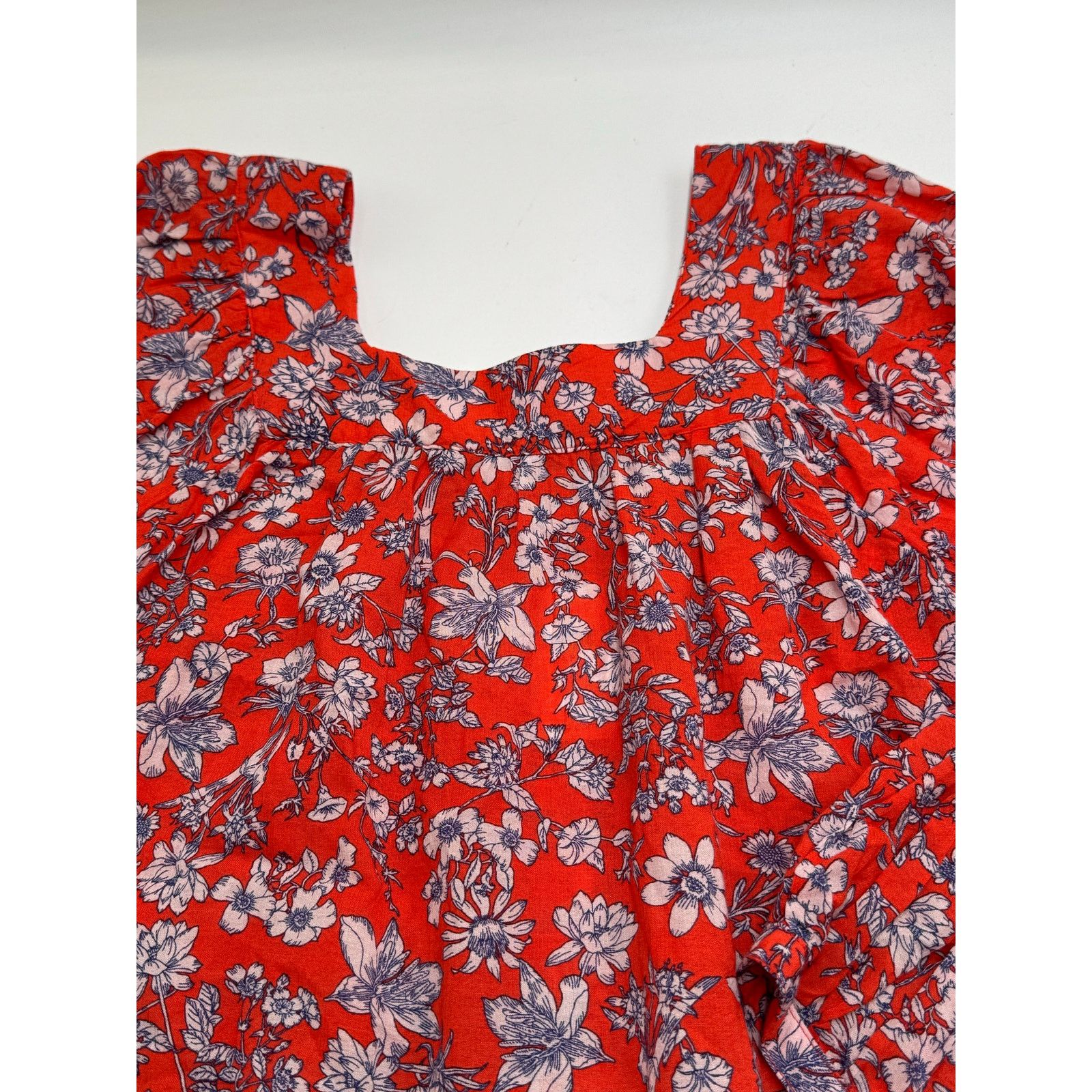 Gap GAP Blouson Sleeve Square Neck Blouse Red Large Petite Size L / US 10 / IT 46 - 5 Thumbnail