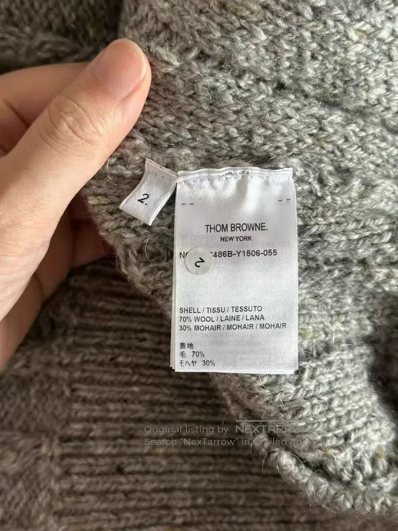Thom Browne Thom Browne Gray twisted wool cardigan Size US M / EU 48-50 / 2 - 4 Thumbnail
