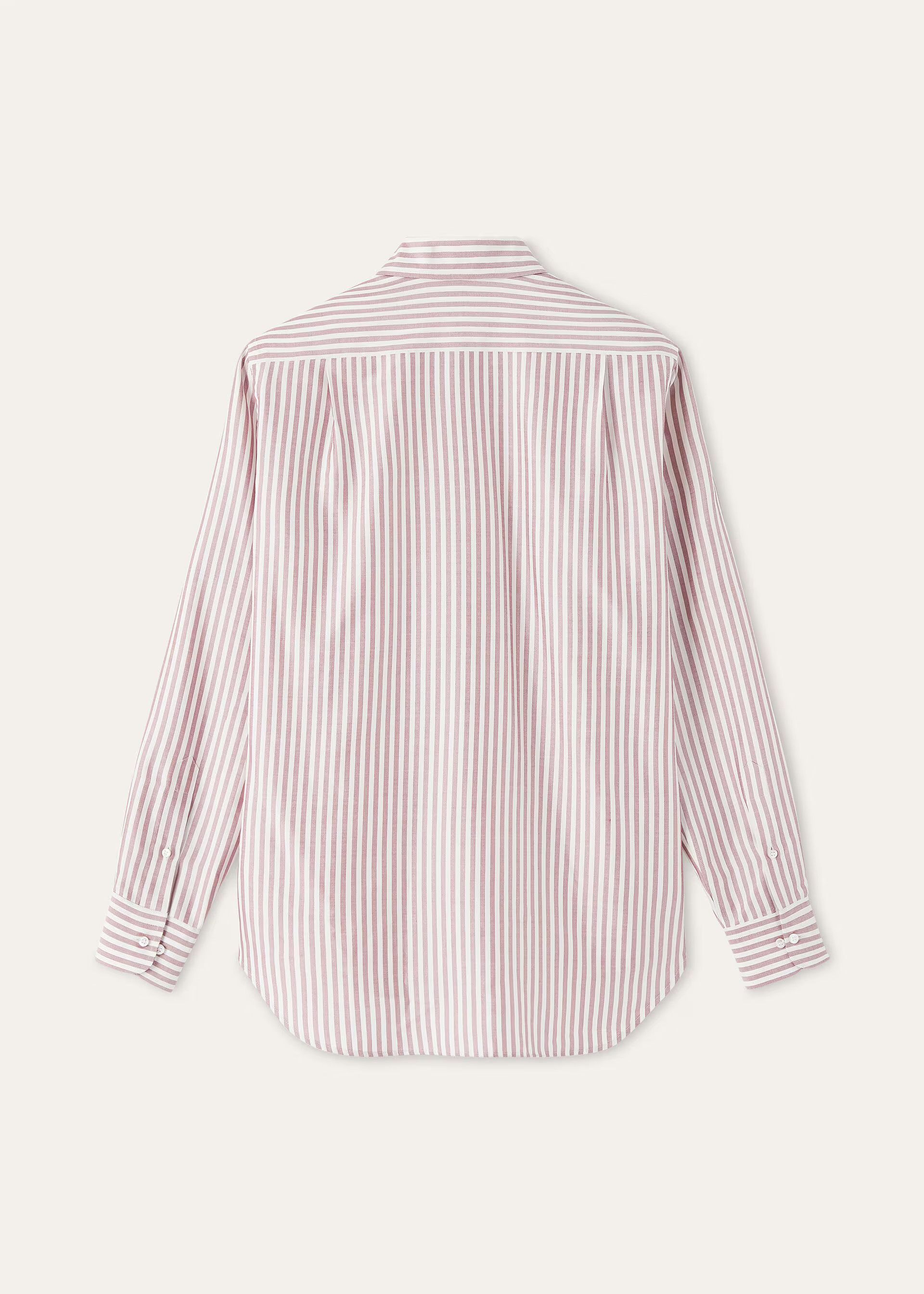 Loro Piana os11x0326 FAQ9950 André Shirt in Ivory/Bordeaux Stripes Size US XL / EU 56 / 4 - 6 Thumbnail