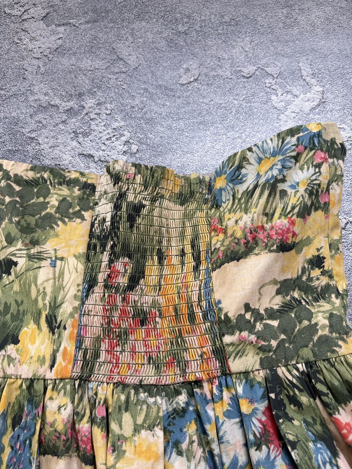 RED Valentino RED Valentino Floral Wildflower Strapless Pleated Dress 42 Size M / US 6-8 / IT 42-44 - 14 Thumbnail