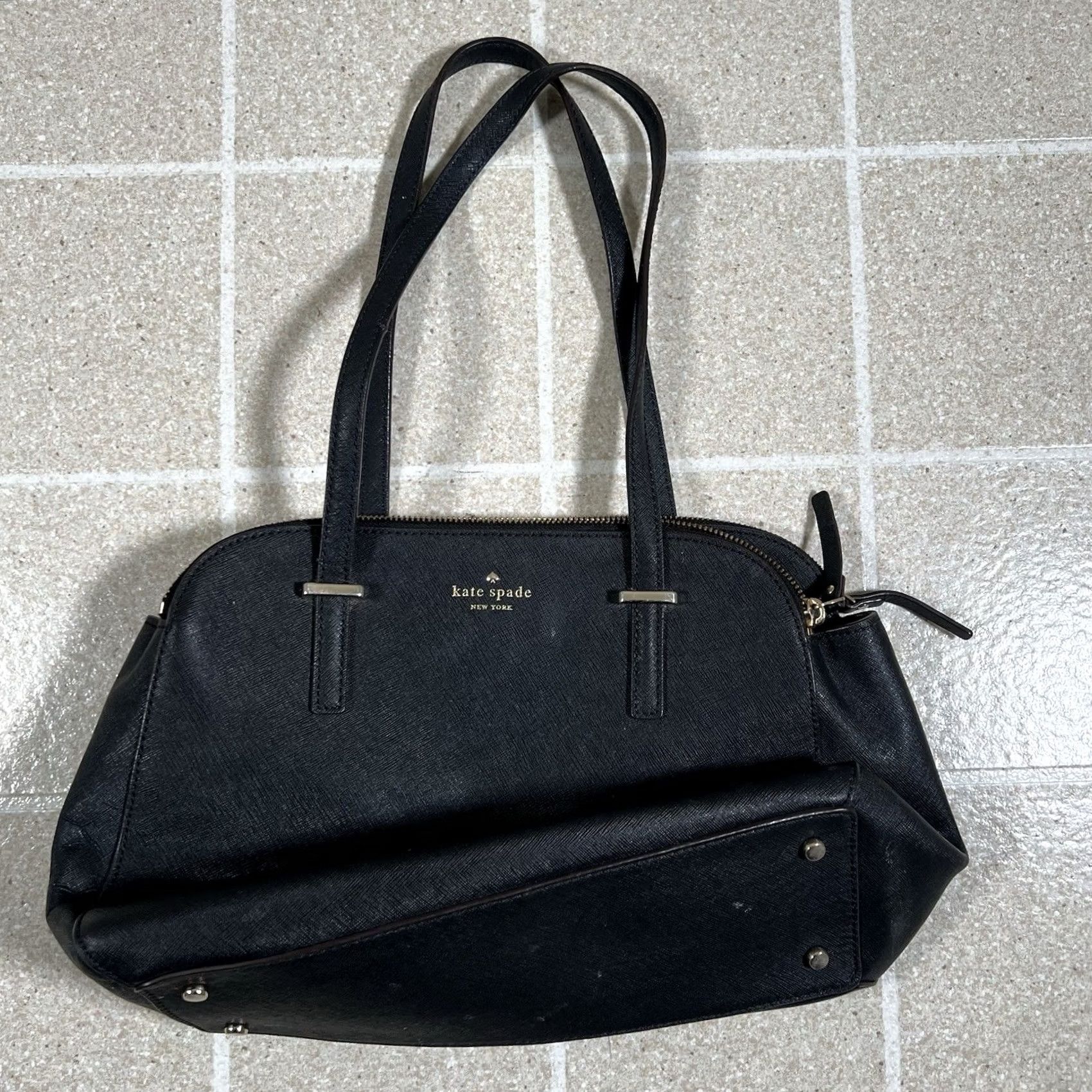 Vintage kate spade new york Cedar Street Elissa Leather Shoulder Bag Tote Purse Black Women Leather Shoulder Bag Women Kalcedar? Size ONE SIZE - 2 Thumbnail
