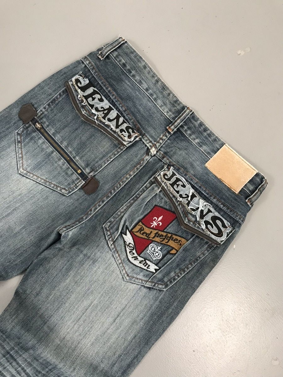 Vintage Y2K vintage popul arclothes crazy pocket embroidery denim Size US 33 - 10 Thumbnail