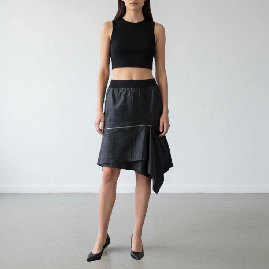 Cop Copine The Cop Copine Neutral Zipped Asymmetrical Skirt Size 27" / US 4 / IT 40 - 1 Thumbnail