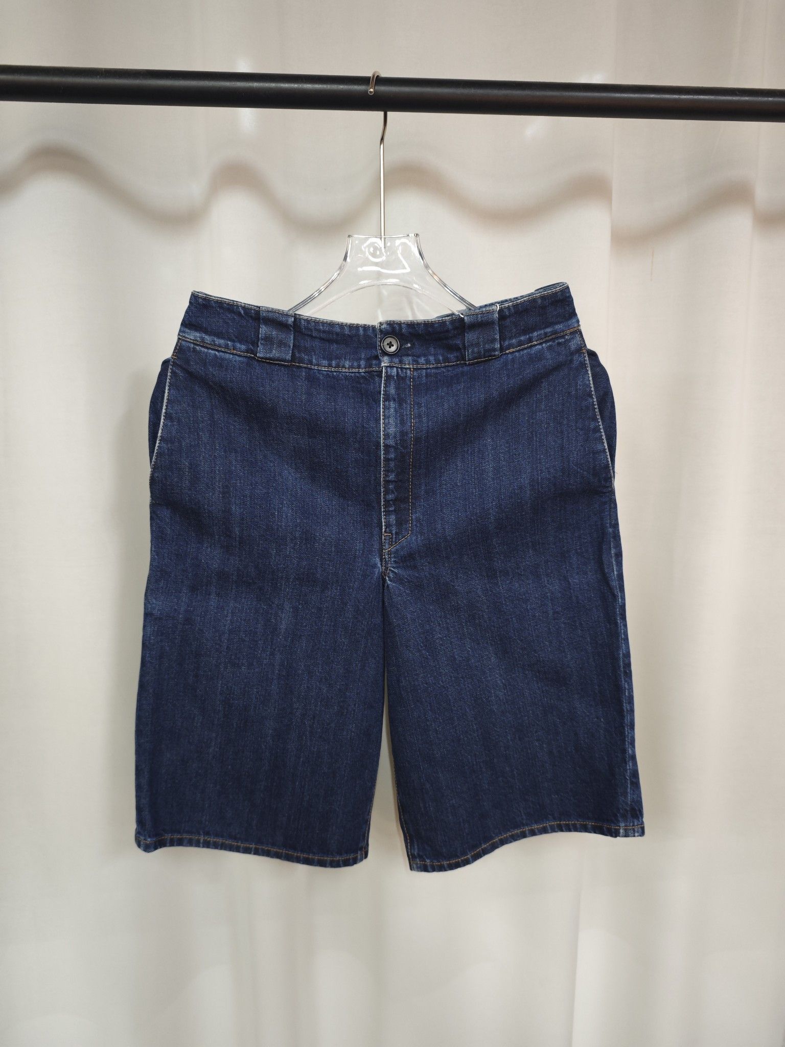 Prada Prada Logo Denim Shorts Size 26 Size US 40 / EU 56 - 1 Thumbnail