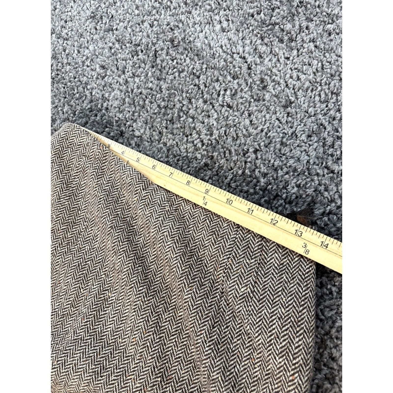 Vintage VINTAGE Hirsch Brown Wool Tweed Midi Skirt 8 Women Straight Pencil Money Herringbone Size 30" / US 8 / IT 44 - 4 Thumbnail