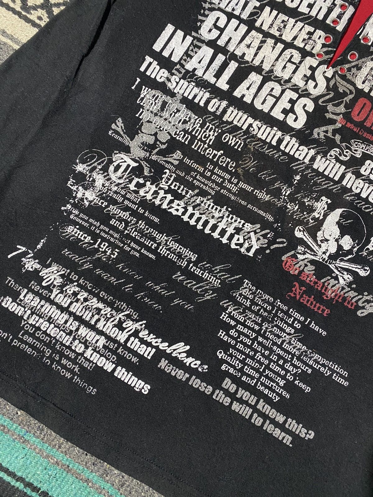 If Six Was Nine 2000s TimeStep - Skull Crazy Poem Longsleeve Size US M / EU 48-50 / 2 - 3 Thumbnail