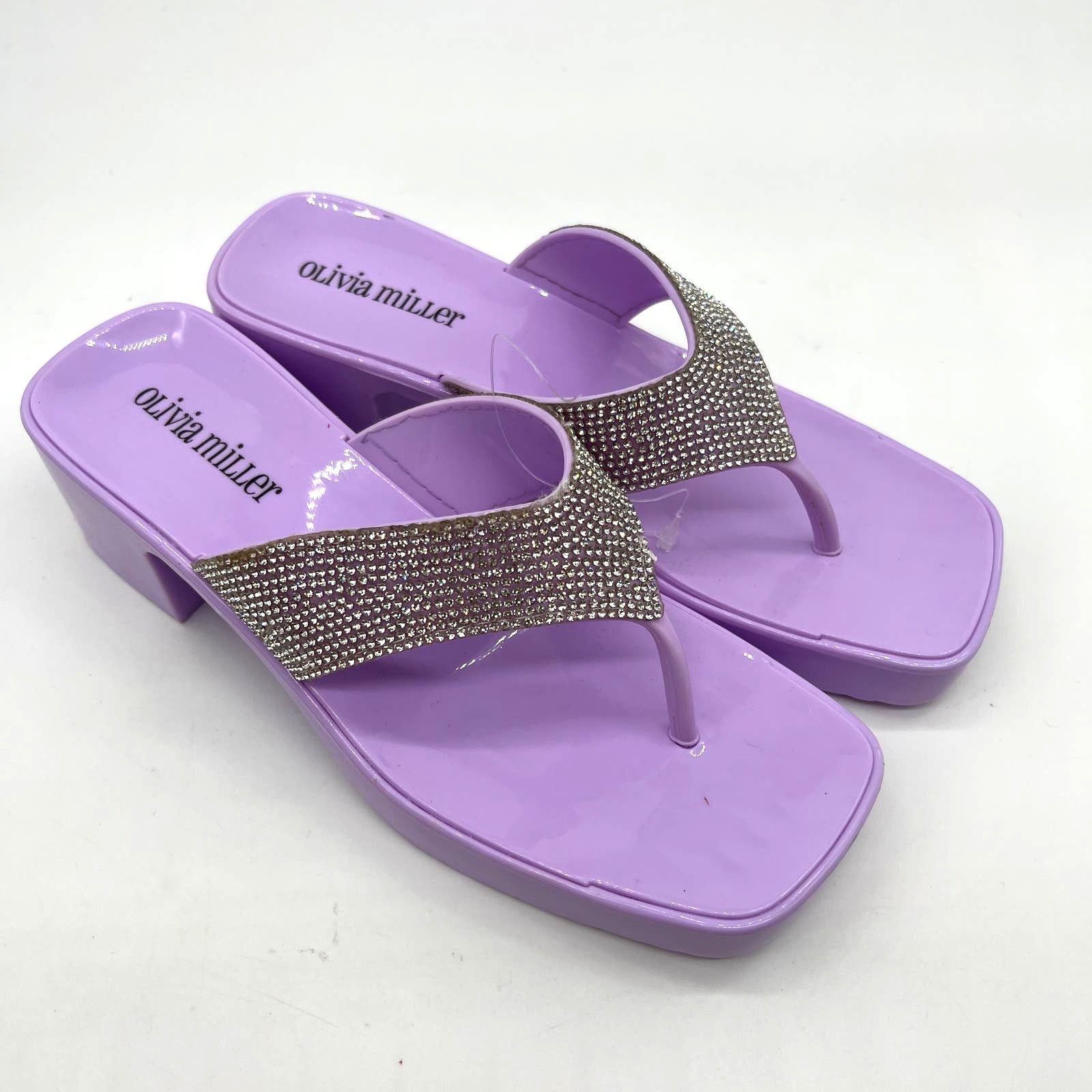 Other Olivia Miller Women's Lilac Heel Slip-On Sandals Size 7 Size US 7 / IT 37 - 1 Thumbnail
