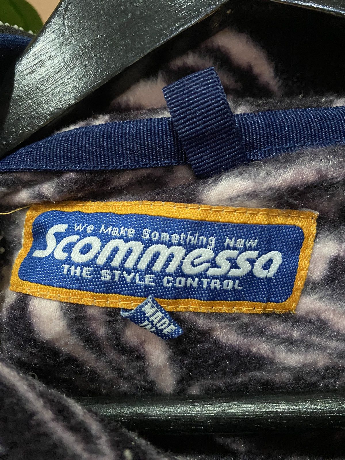 Vintage Scommessa Vintage Fleece Jacket Black & White Floral Pattern Size US L / EU 52-54 / 3 - 4 Thumbnail