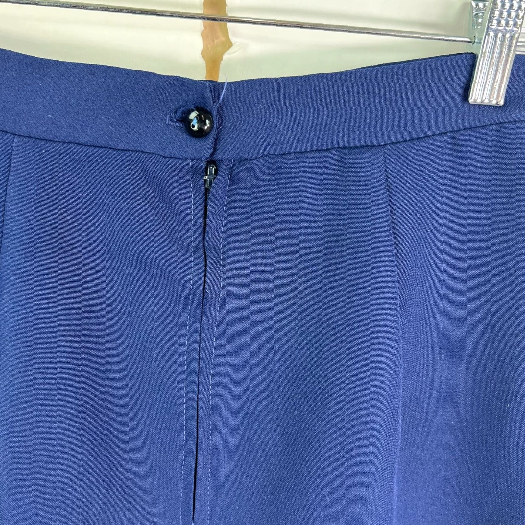 Vintage VINTAGE Front Skirt Womens Size 11 Blue Made in USA Polyester A Line Pleated Size 32" / US 10 / IT 46 - 2 Thumbnail