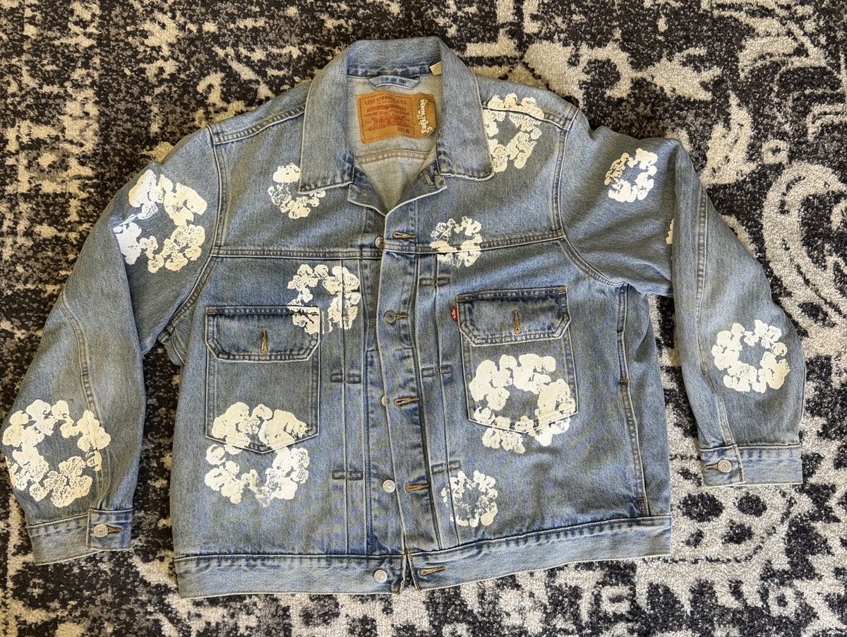 DENIM TEARS × Levi's Levi’s Custom Denim Jacket Denim Tears Style Cotton Wreath Size US XL / EU 56 / 4 - 1 Thumbnail