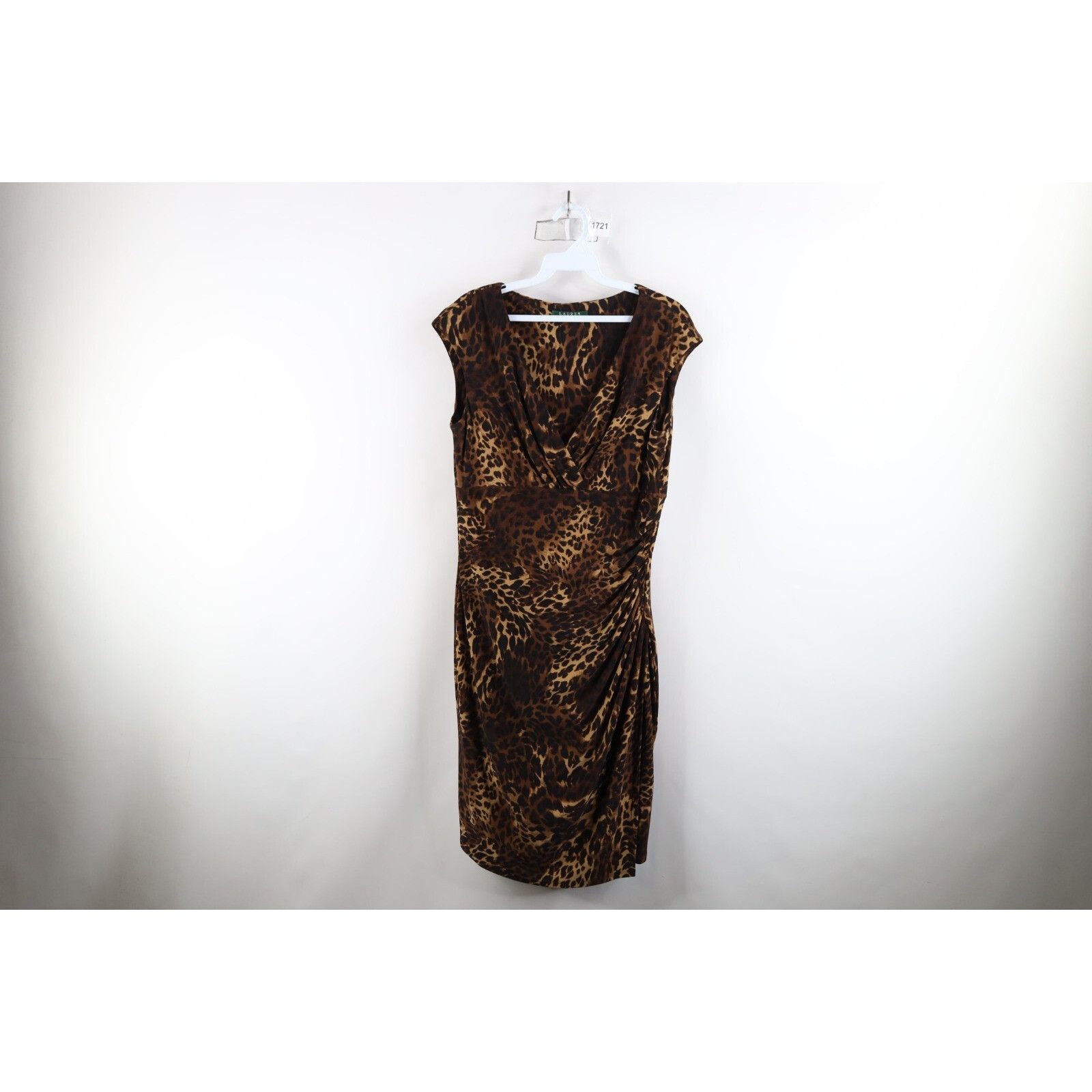 Ralph Lauren × Vintage Vintage 90s Ralph Lauren Leopard Cheetah Dress Size M / US 6-8 / IT 42-44 - 1 Thumbnail