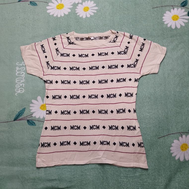 MCM × Vintage Rare MCM Legere Women Rayon Tshirt monogram Size L / US 10 / IT 46 - 1 Thumbnail