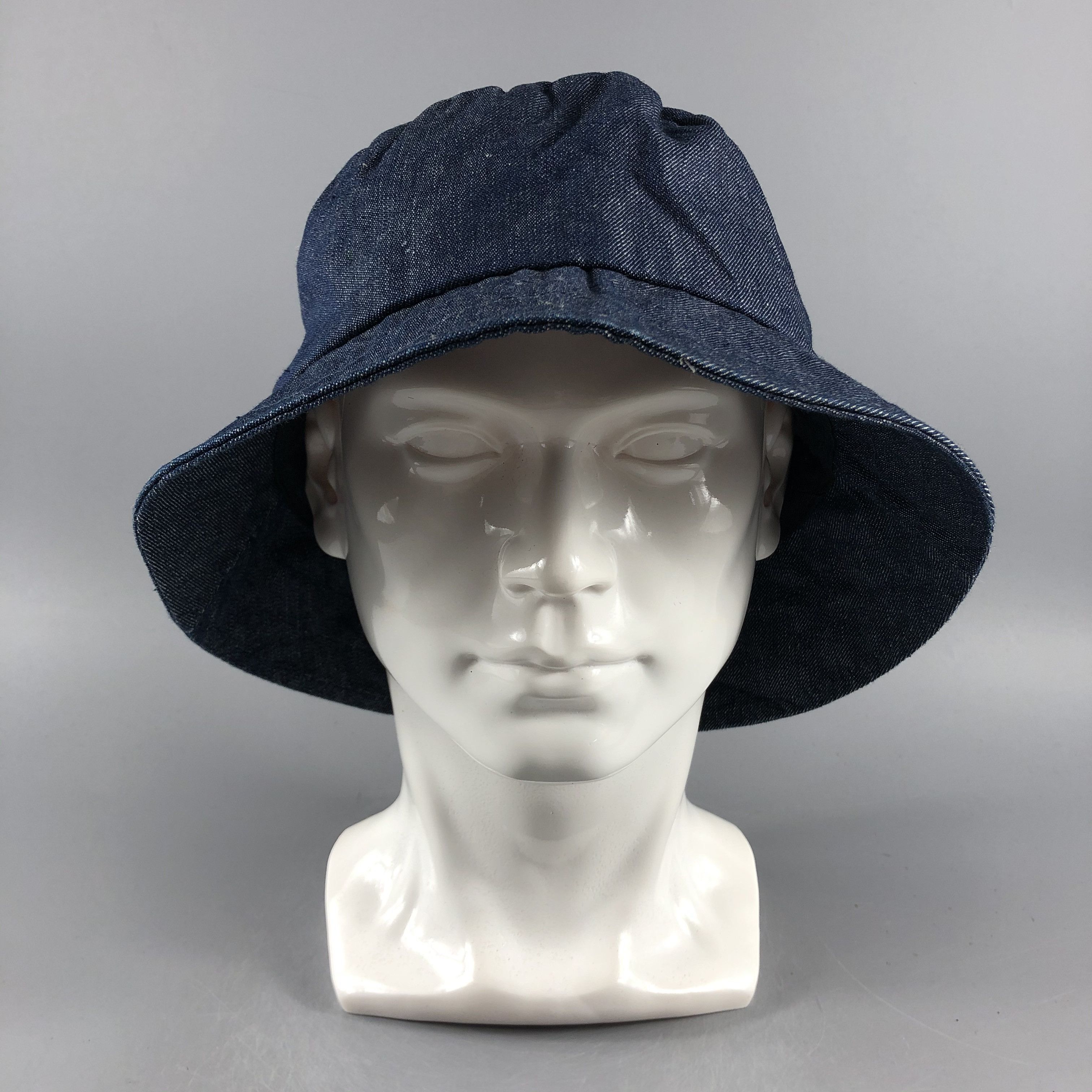Vintage Unknown Plain Denim Bucket Hats -D671 Size ONE SIZE - 1 Thumbnail
