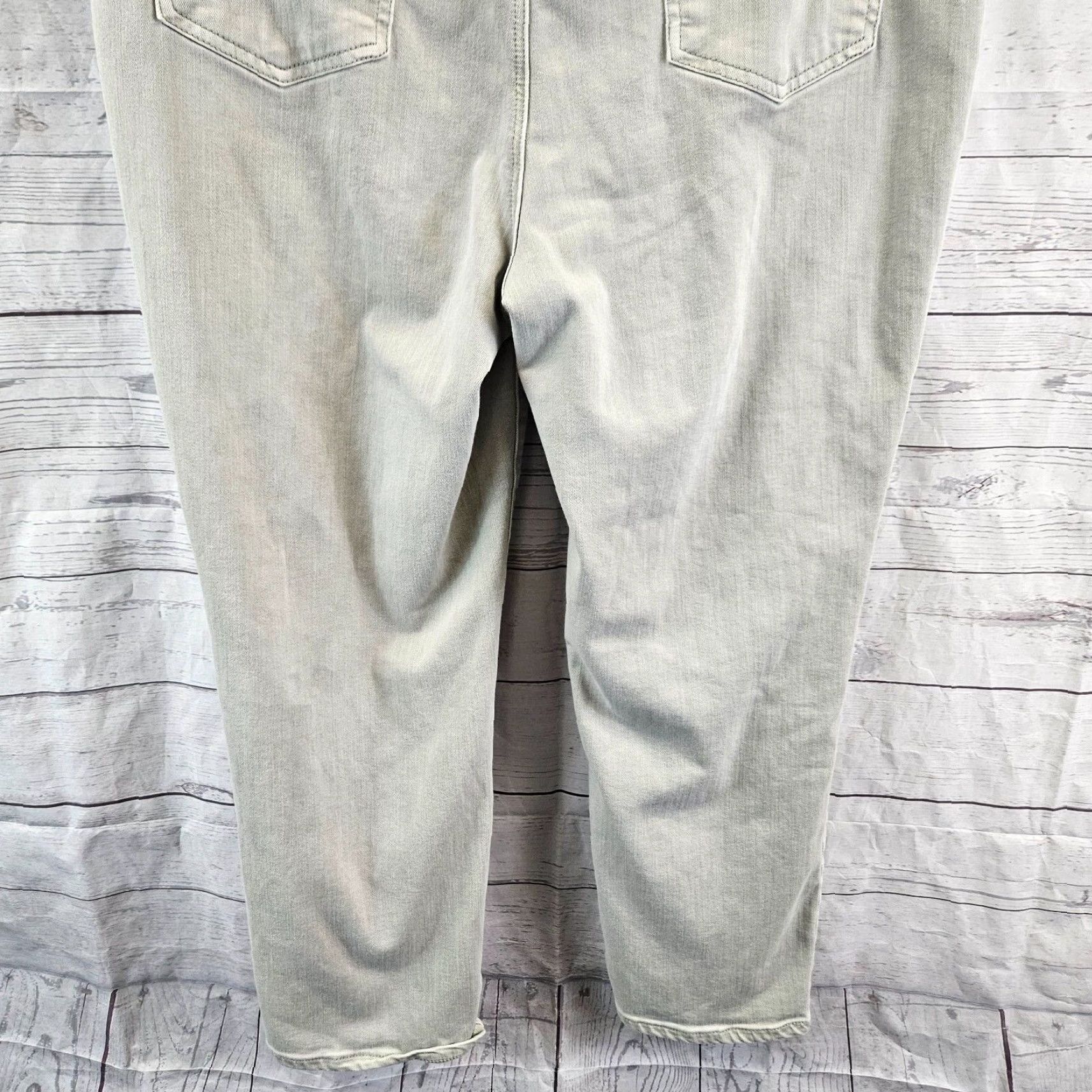 Vintage Chico's Womens So Slimming Girlfriend Slim Leg Crop Jeans Sz 14 Green High Rise Denim Cotton Blend Size 36" / US 14 / IT 50 - 5 Thumbnail