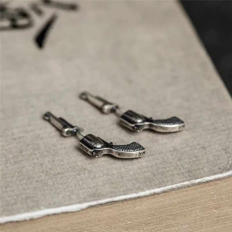 Jewelry Gun Stud Earrings 925 Sterling Silver Ear Gift Size ONE SIZE - 5 Thumbnail