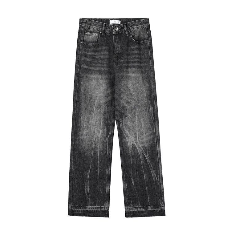 Japanese Brand × Jean Washed distressed loose straight-leg washed black jeans Size US 32 / EU 48 - 1 Thumbnail