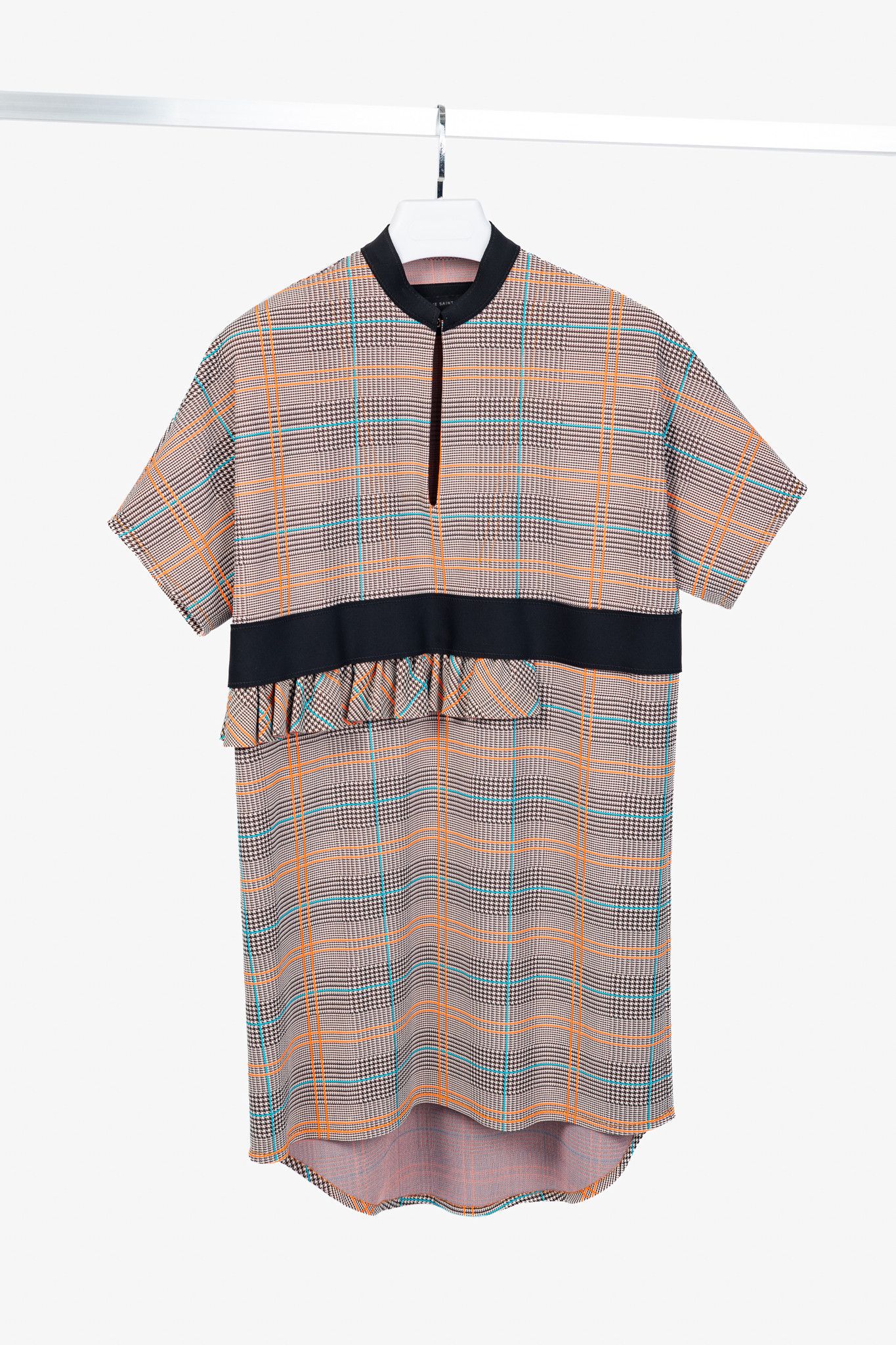 Marie Saint Pierre Marie Saint Pierre Prince of Wales Ruffle-Trim Shift Dress Size M / US 6-8 / IT 42-44 - 1 Thumbnail