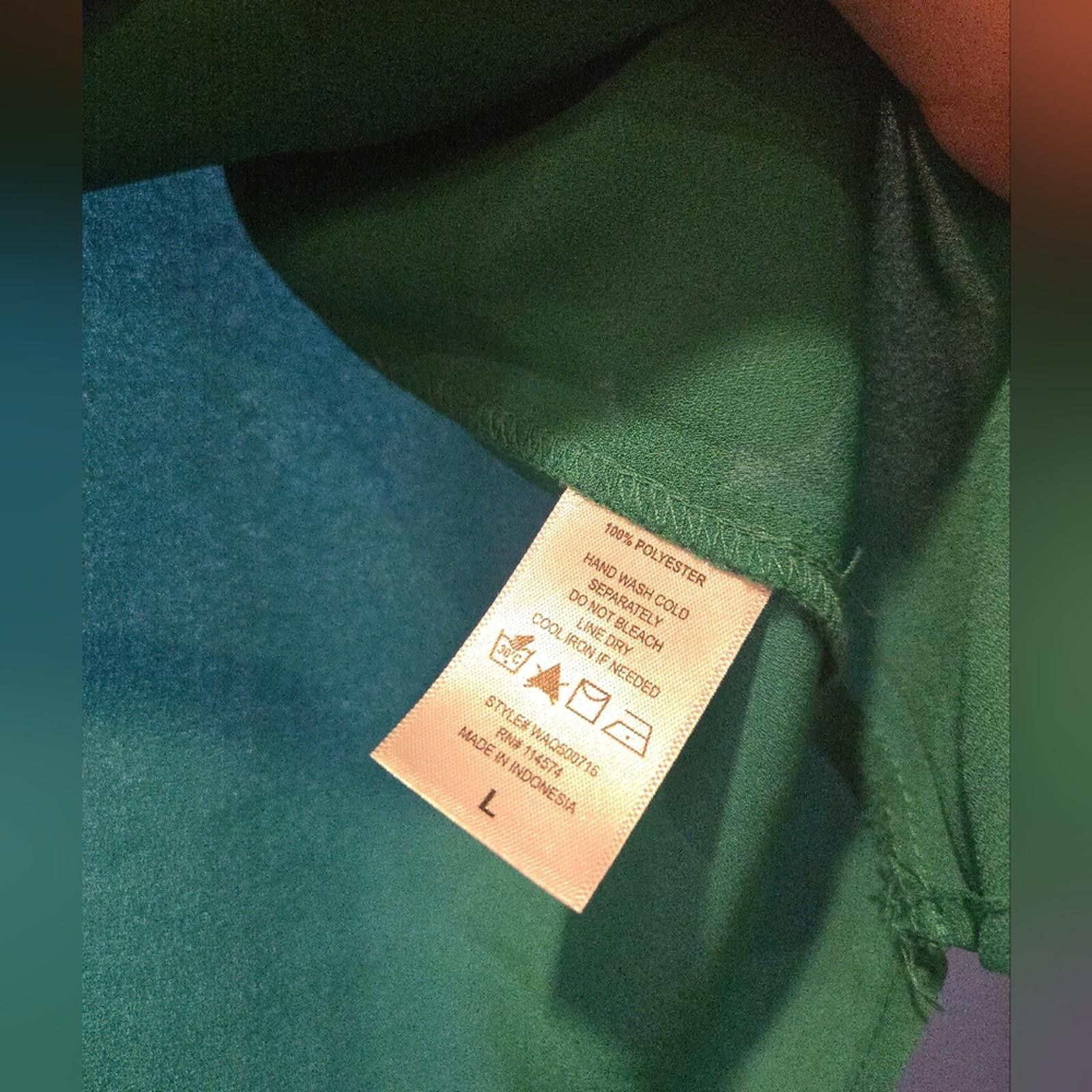 Designer Kelly Green Blouse Size L / US 10 / IT 46 - 4 Thumbnail