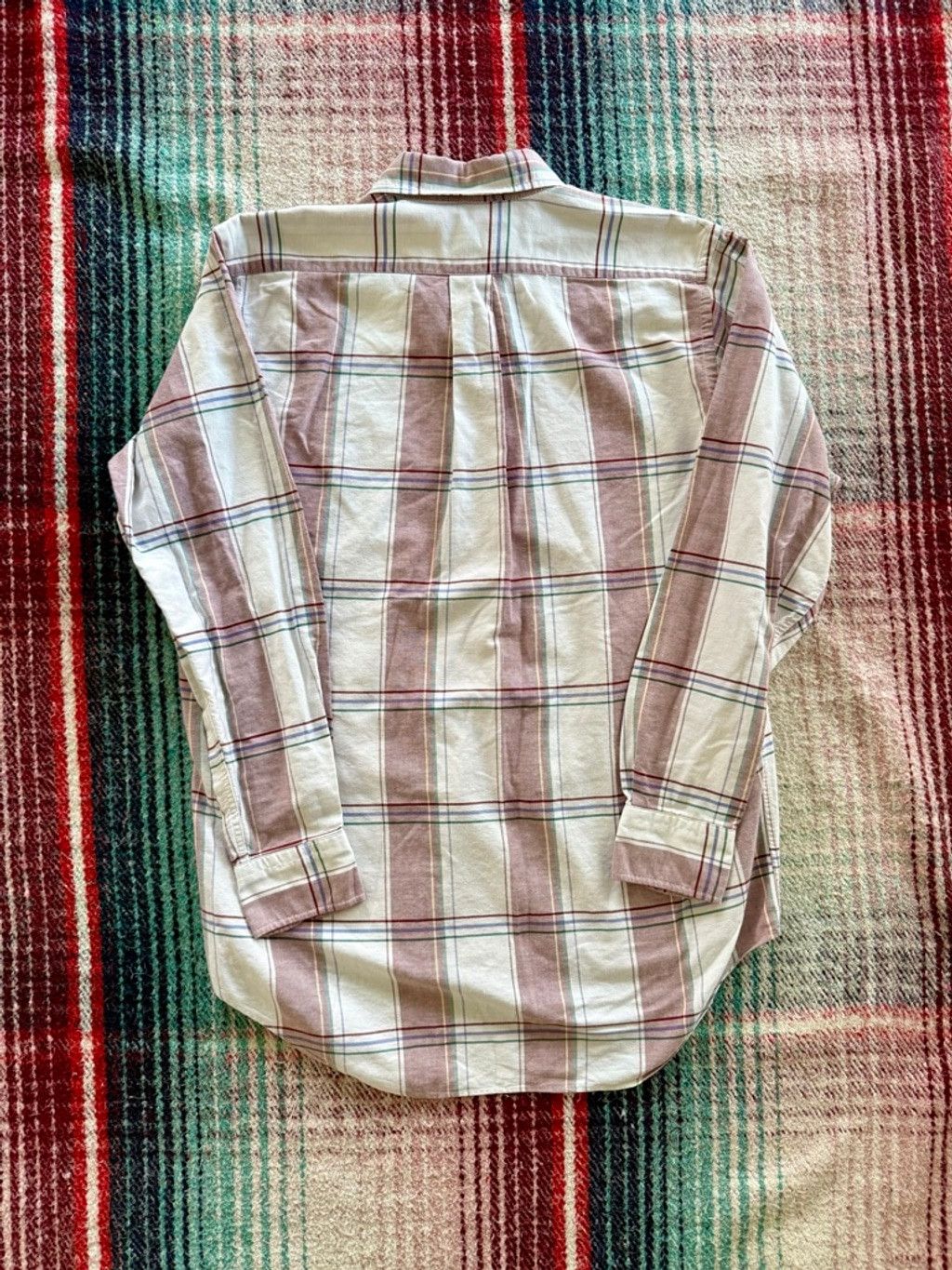 Chaps Ralph Lauren 90s Chaps Ralph Lauren Cream/Maroon Shirt M Size US M / EU 48-50 / 2 - 4 Thumbnail