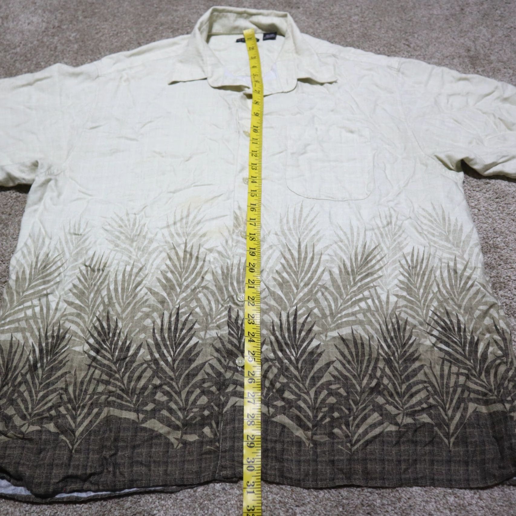 George George Shirt Button-Up Long Sleeve Men 2XL Brown Cotton Polyester with Pockets 90s Hawaiian? Size US XXL / EU 58 / 5 - 6 Thumbnail