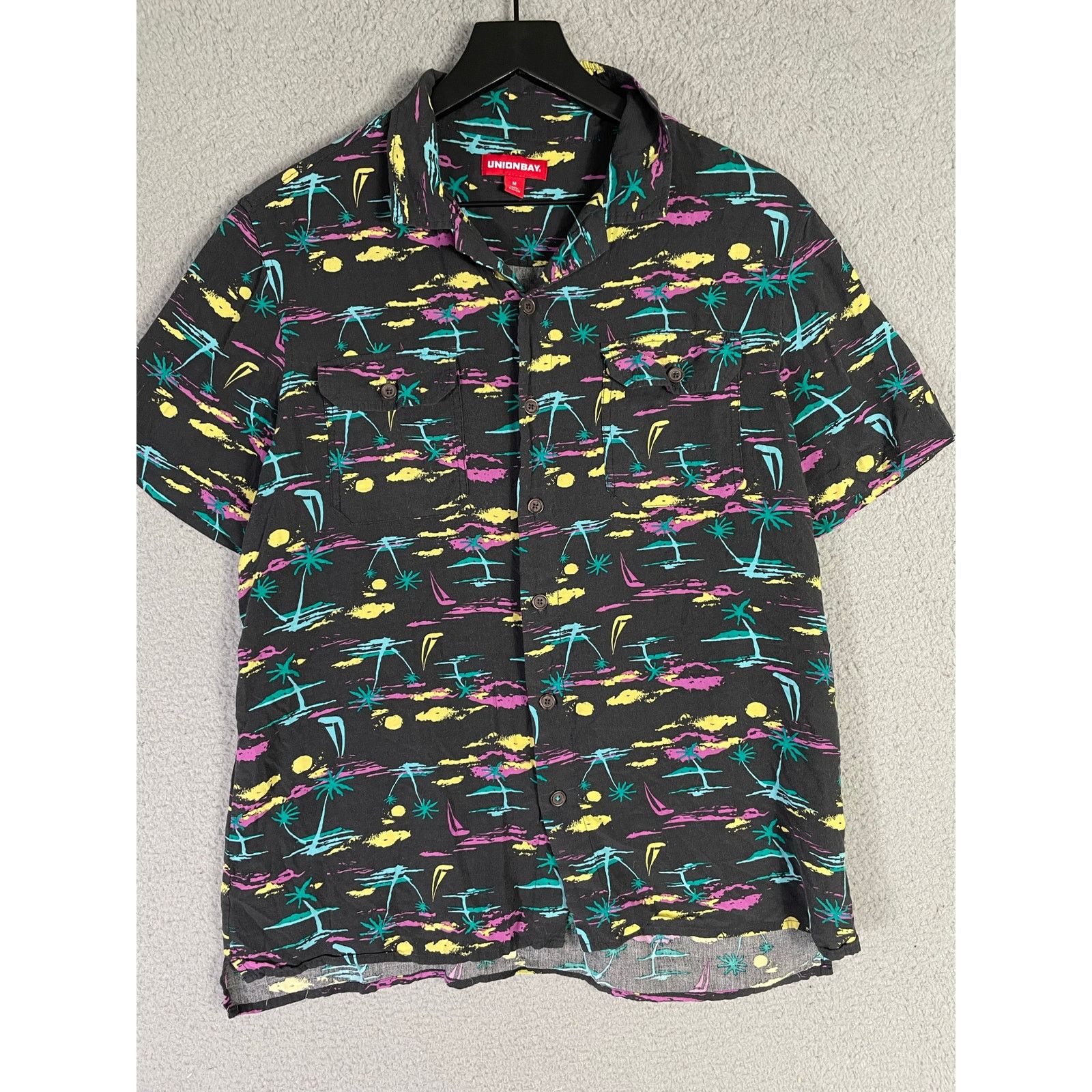 UNIONBAY Unionbay Tropical Print Short Sleeve Shirt Rayon Medium Size US M / EU 48-50 / 2 - 4 Thumbnail