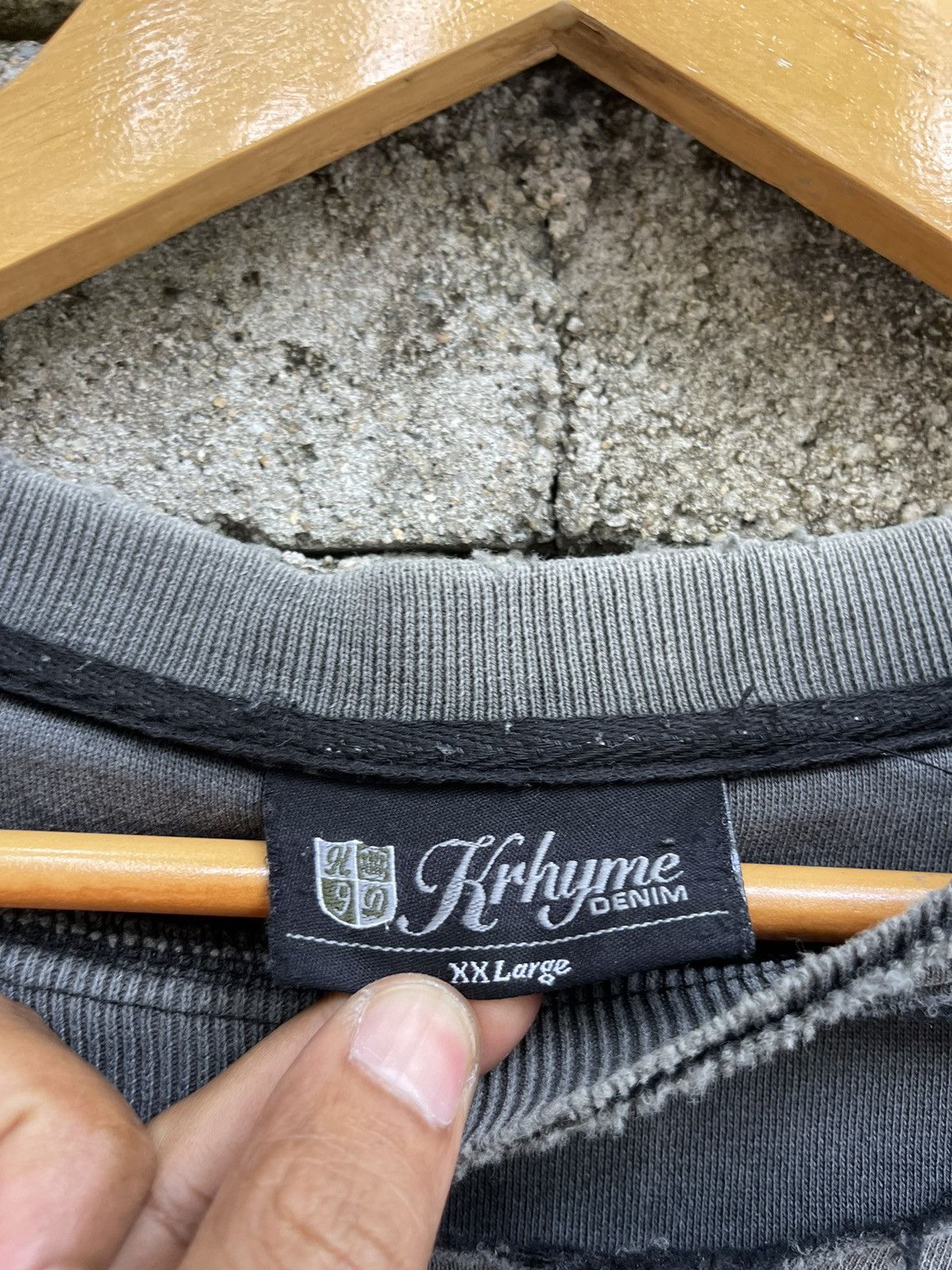 Vintage Vintage Krhyme Denim Distressed Faded Sweatshirt Size US XXL / EU 58 / 5 - 3 Thumbnail