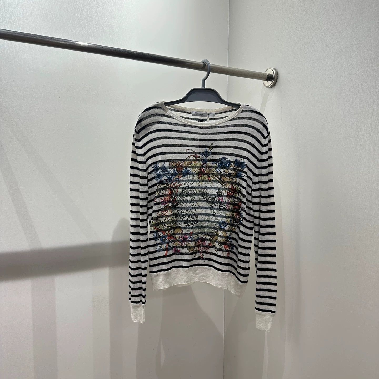 Christian Dior Monsieur Christian Dior mar141 striped linen zoo knit long sleeve 34 Size XS / US 0-2 / IT 36-38 - 1 Thumbnail