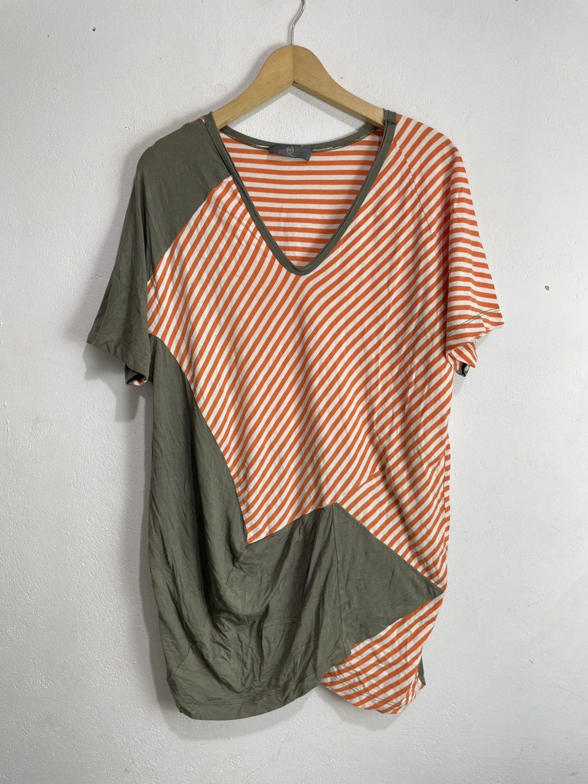 Alexander McQueen Two tone Wrinkled Striped Tshirt Size S / US 4 / IT 40 - 1 Thumbnail