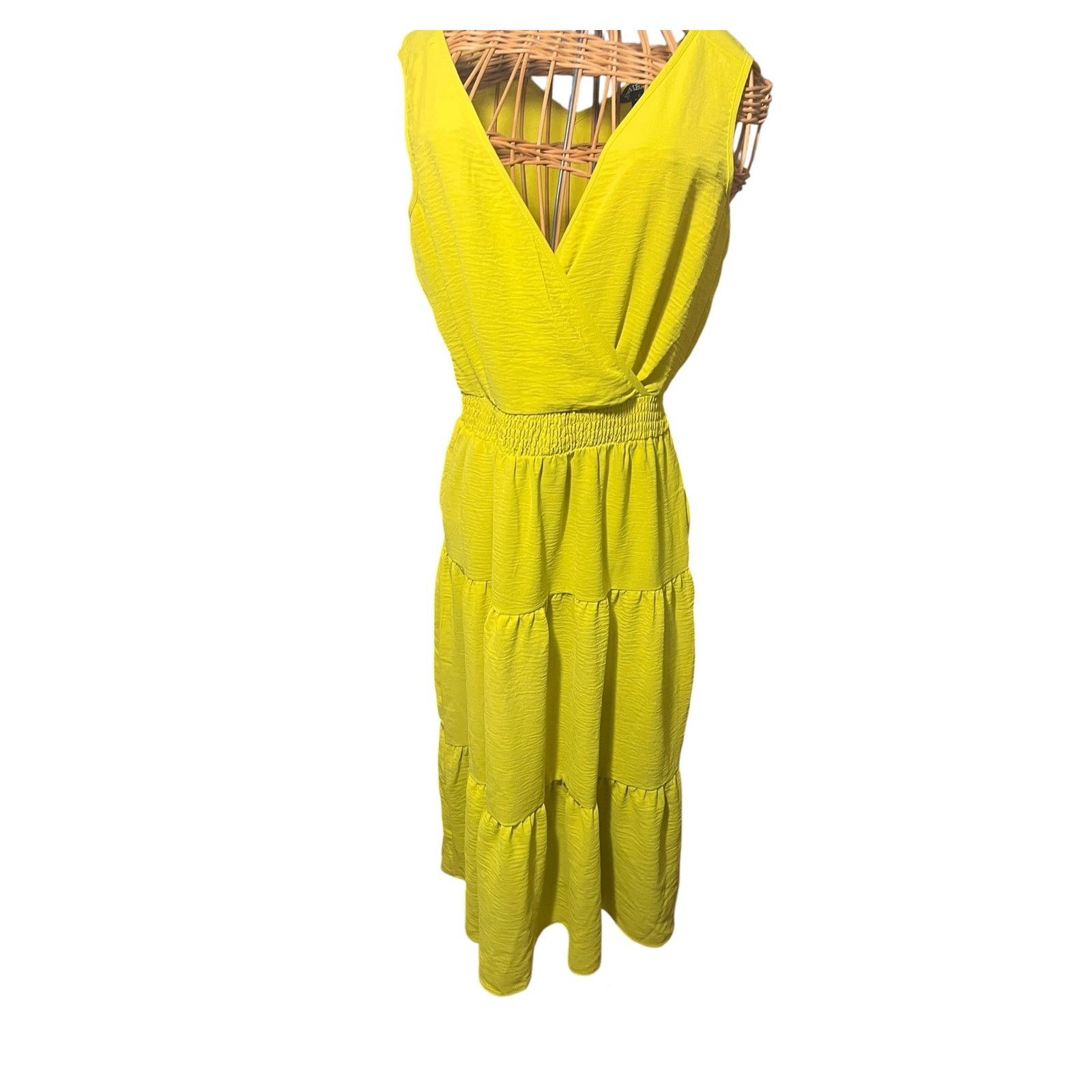 Other Nina Leonard Size Small Chartreuse Multi-Tier Dress NWT Size S / US 4 / IT 40 - 5 Thumbnail