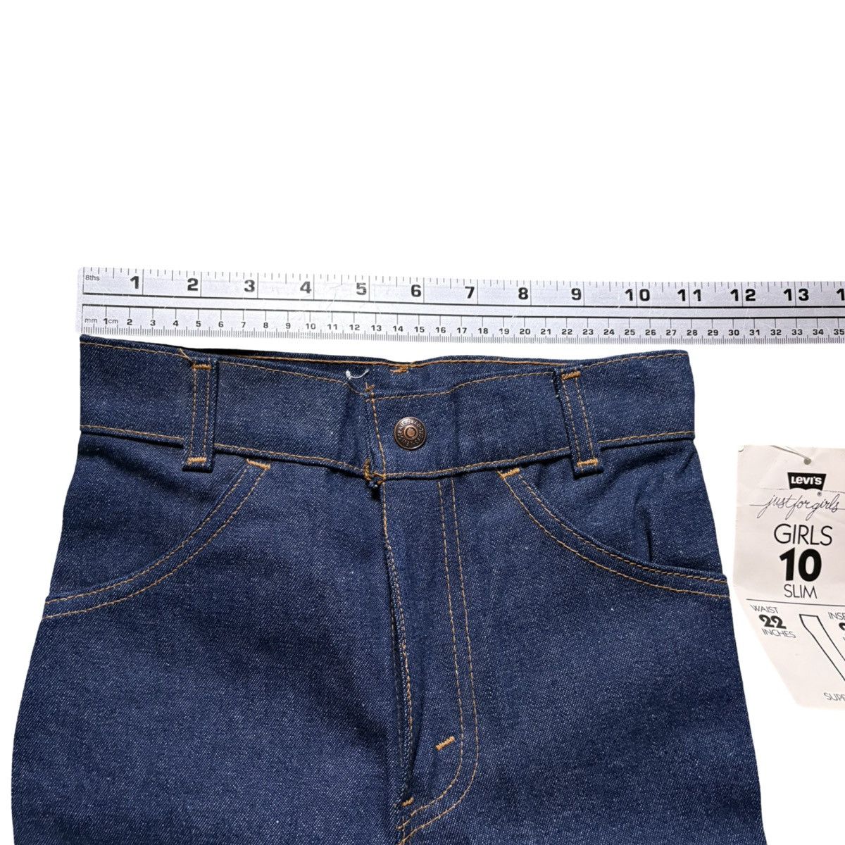 Levi's Vintage 80's Levi's 705 Girls Jeans 22x28 10 Dark Wash NOS Size 22" - 4 Thumbnail