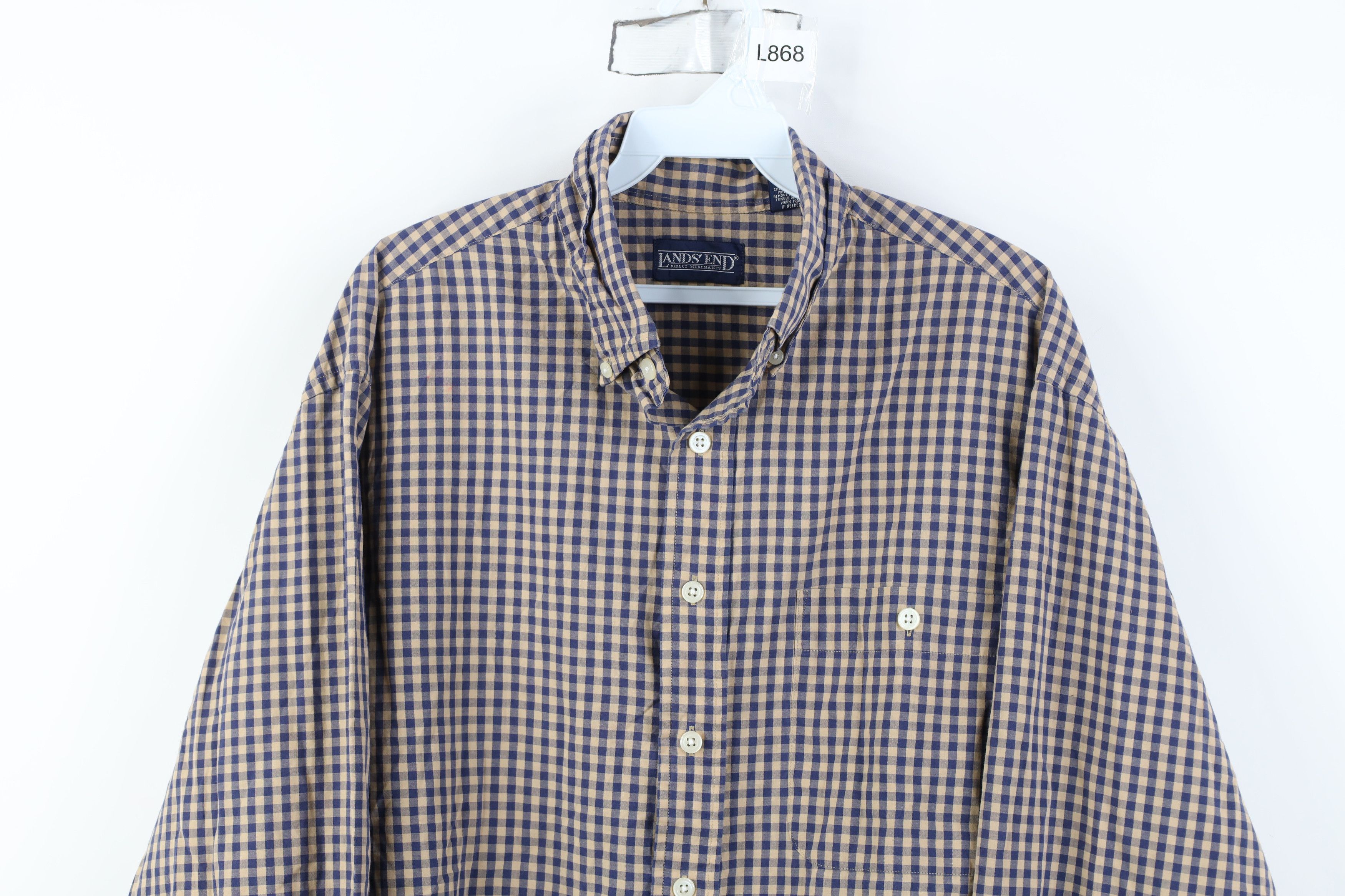 Lands' End Vintage 90s Lands End Lightweight Collared Button Down Shirt Size US L / EU 52-54 / 3 - 2 Thumbnail