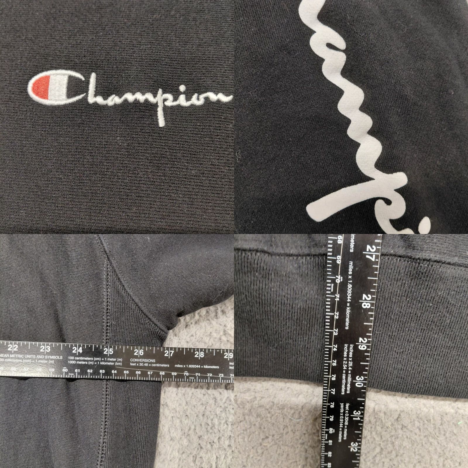 Champion VINTAGE Champion Reverse Weave Mens 2XL Black Crew Neck Sweatshirt Logo Shirt Size US XXL / EU 58 / 5 - 8 Thumbnail
