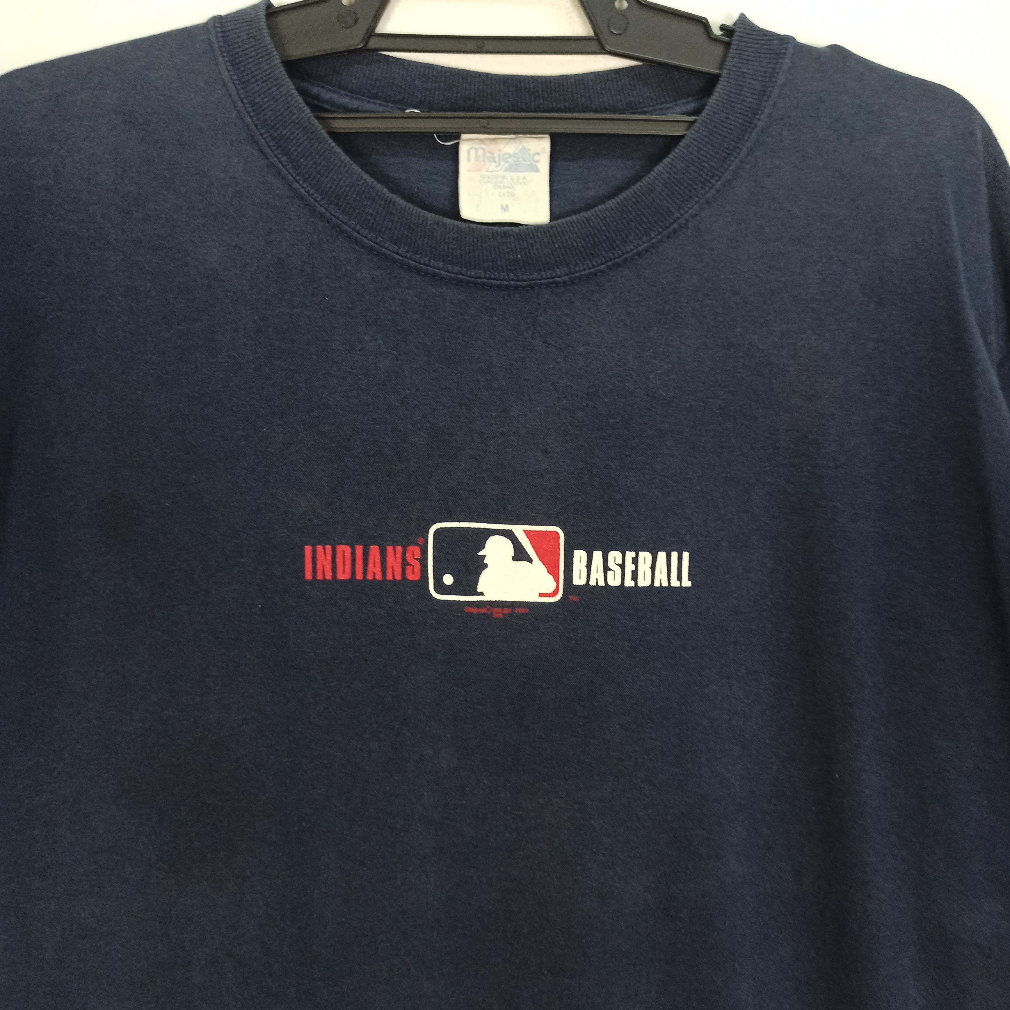 MLB Vintage 00's Indians Baseball MLB Mejestic T-shirt Size US M / EU 48-50 / 2 - 2 Thumbnail