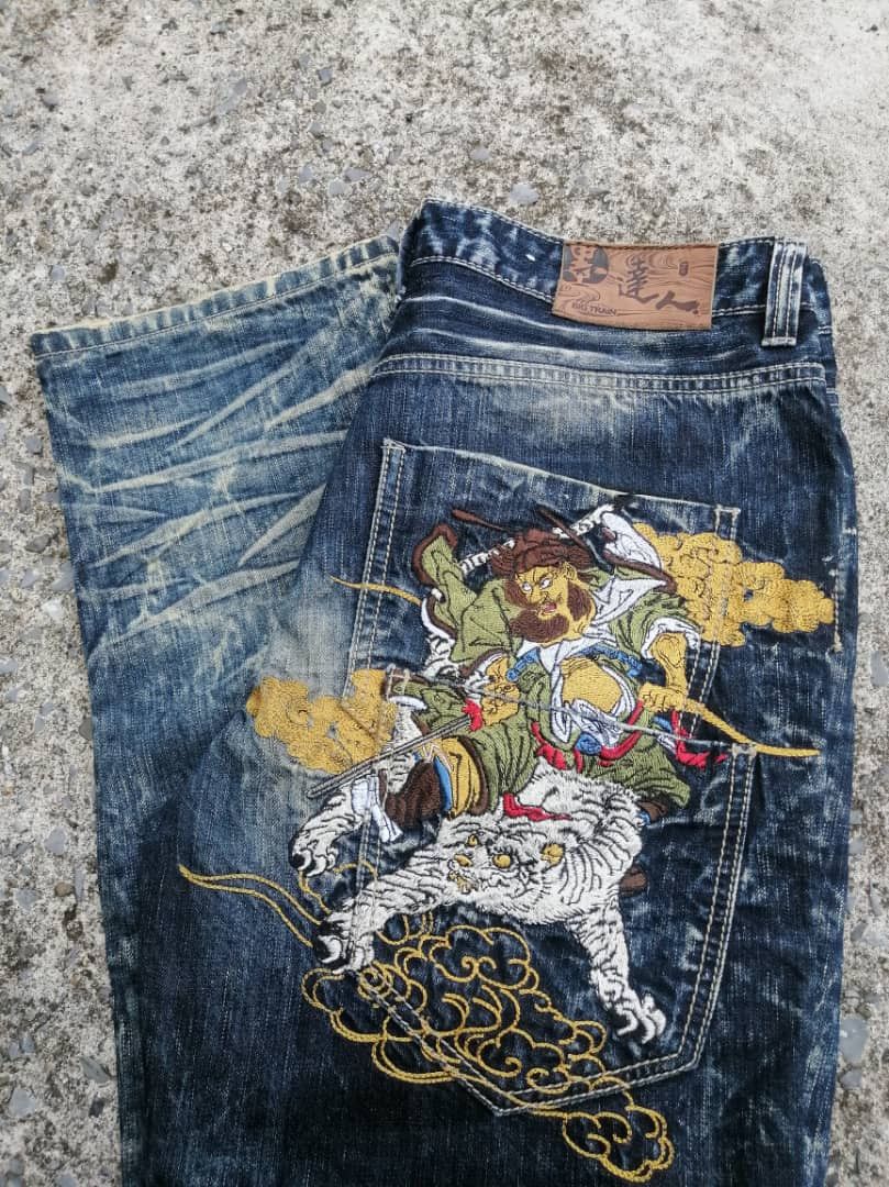 Japanese Brand Big Train Takahashi Nice Design Embroidered Denim Jeans Size US 34 / EU 50 - 7 Thumbnail