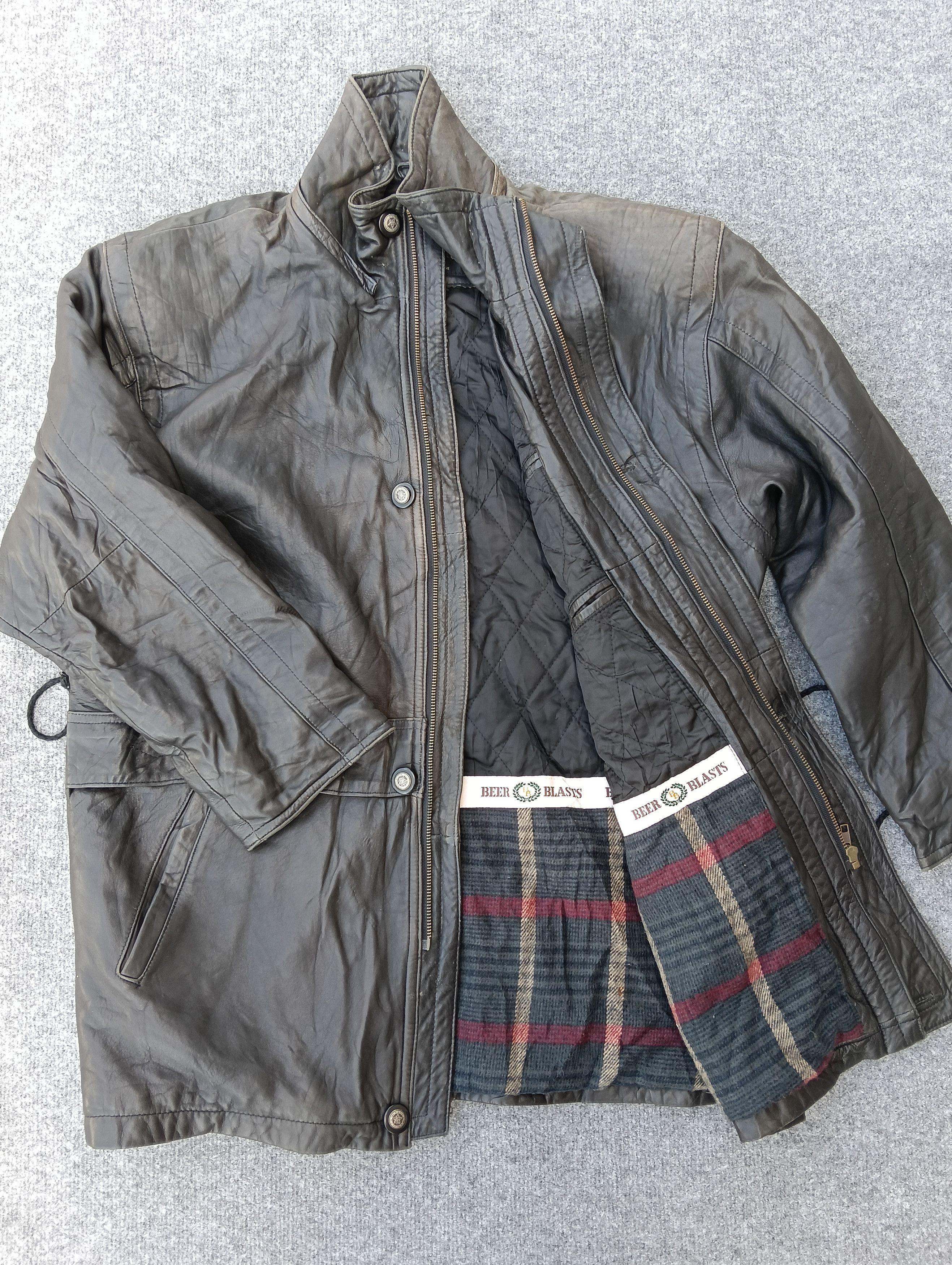 Leather Vintage Beer Blasts leather sheep jacket. Size US M / EU 48-50 / 2 - 1 Thumbnail