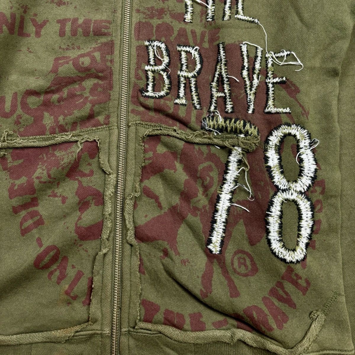 Diesel 2000s Diesel - Patchwork Only The Brave Zip Hoodie Size US M / EU 48-50 / 2 - 7 Thumbnail